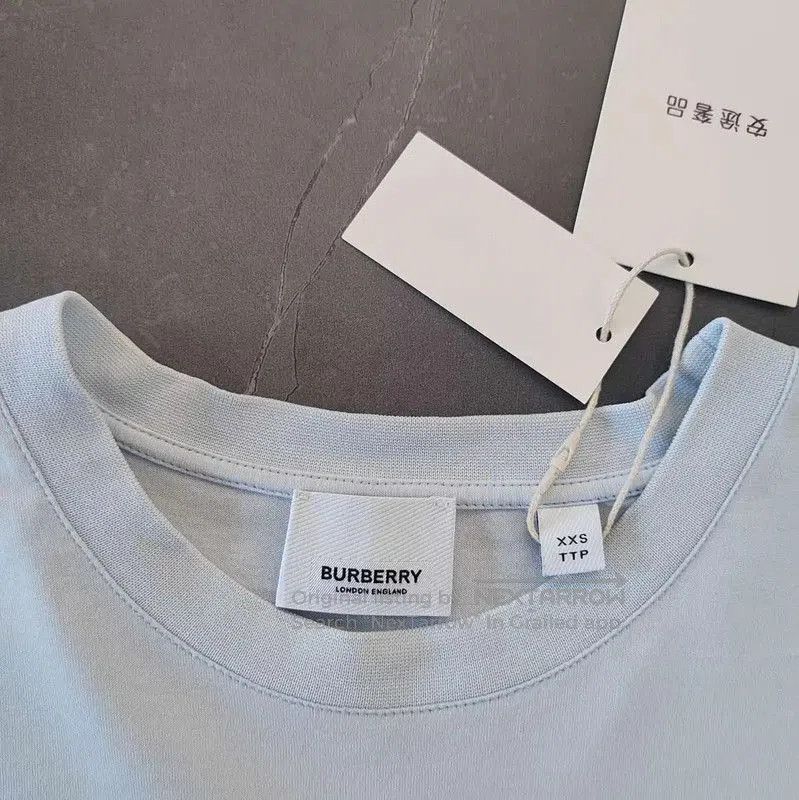Burberry Burberry Light Blue Cotton Women's T-Shirt. Size XXS / US 00 / IT 34 - 3 Thumbnail