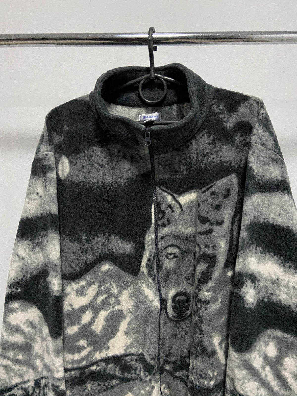 Japanese Brand × Vintage Wolves 🐺 Fleece Jacket Warm Vintage Zip Overprint Size US XL / EU 56 / 4 - 2 Thumbnail