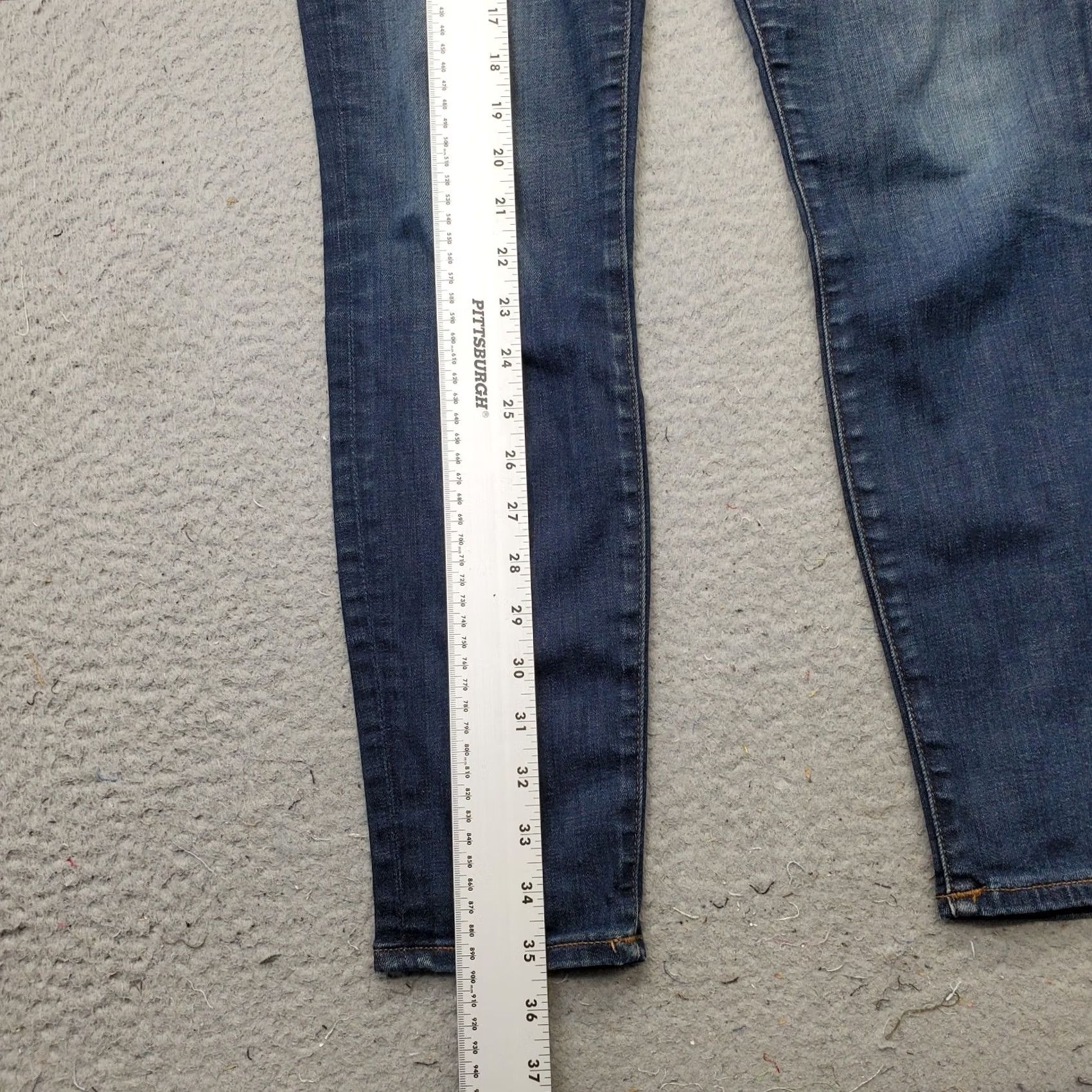 J.Crew J.Crew Toothpick Jeans Womens 27 Blue Denim Faded Whiskered Stretch Skinny Leg Jeans Size 27" / US 4 / IT 40 - 3 Thumbnail