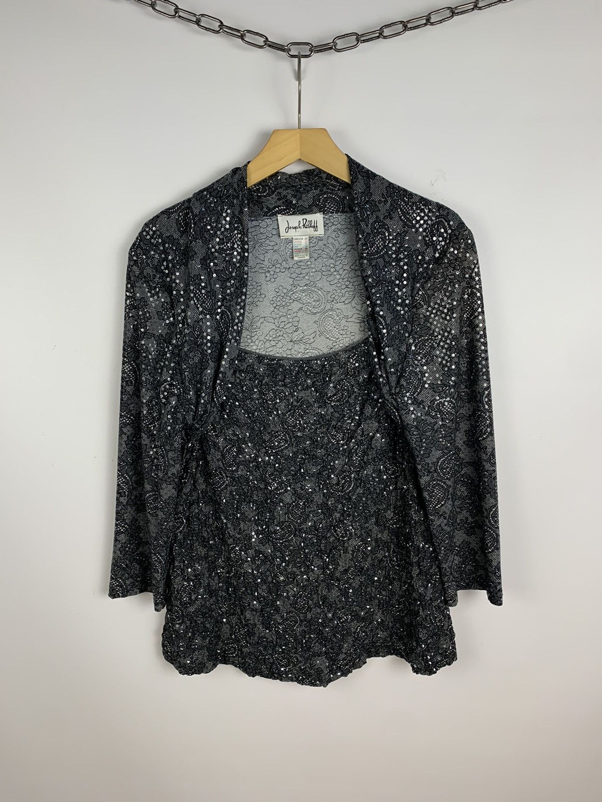 Joseph Ribkoff Joseph Ribkoff Rhinestone Snake Style Top Long Sleeve Sz 20 Size 3XL / US 20-22 - 7 Thumbnail