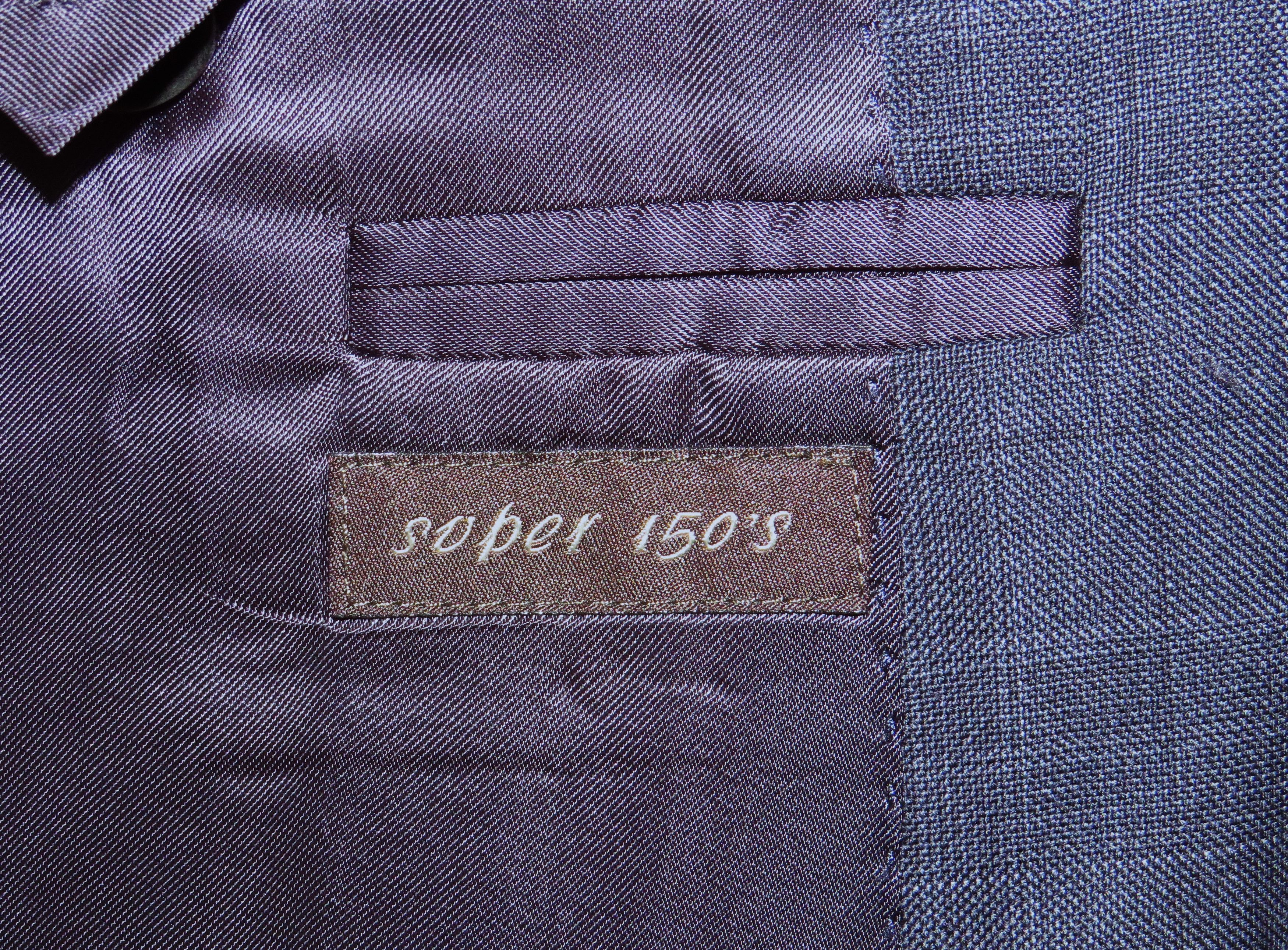 Canali Super 150 Brown Label Blue Plaid Two Button Sui Size 50L - 17 Thumbnail