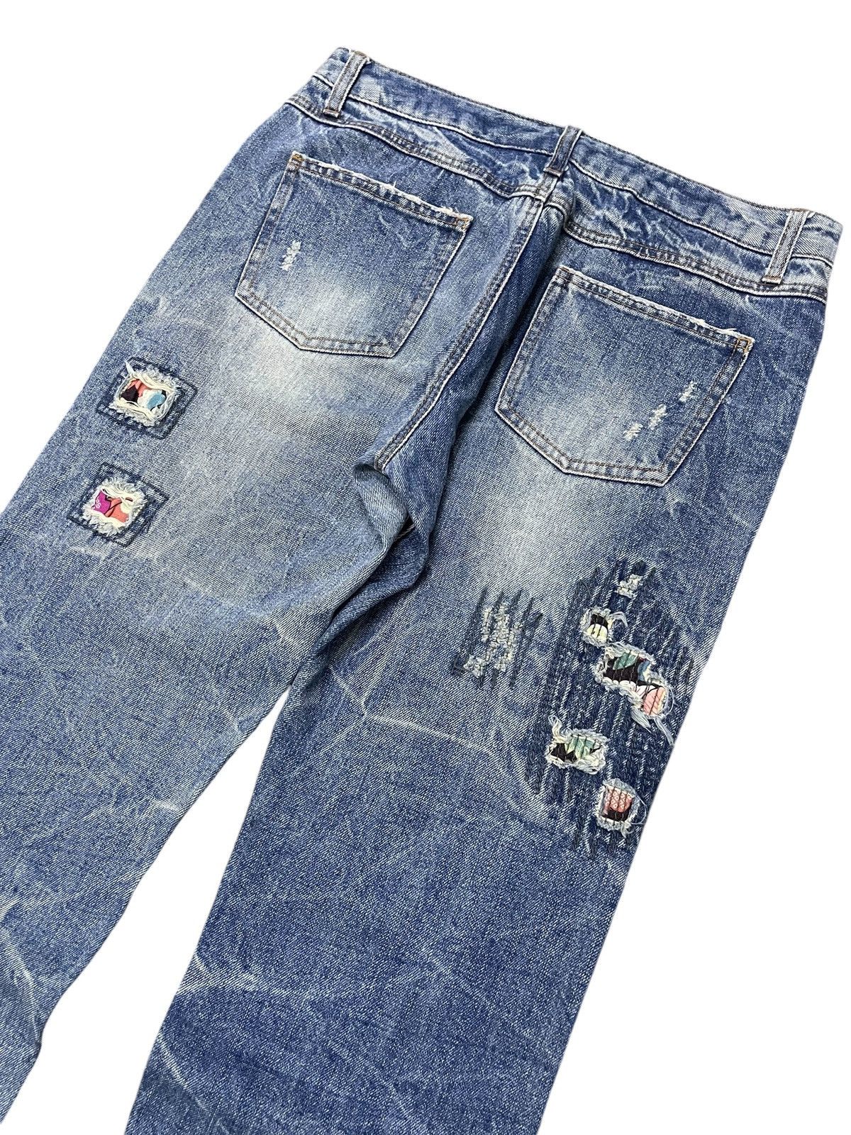 5351 POUR LES HOMMES × Hysteric Glamour Boro Heavy Stitched Japanese Brand Distressed Jeans Size US 30 / EU 46 - 13 Thumbnail