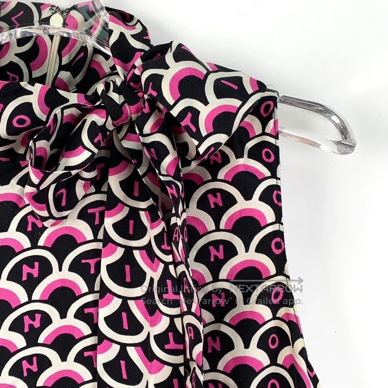 Valentino Valentino Color-blocked print lace-up bow sleeveless dress Size S / US 4 / IT 40 - 3 Thumbnail
