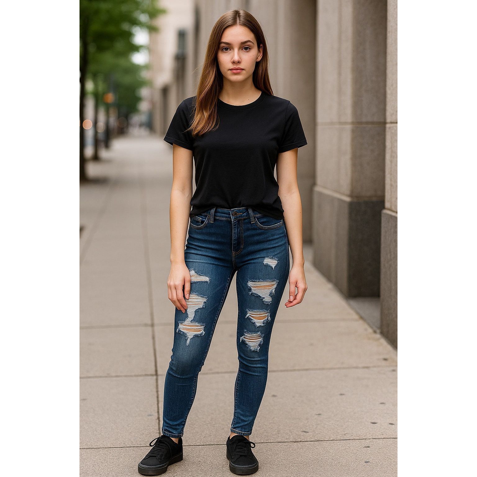 Other Distressed Ripped Skinny Jeans Blue SO High Rise Jegging 28 Size 28" / US 6 / IT 42 - 1 Thumbnail