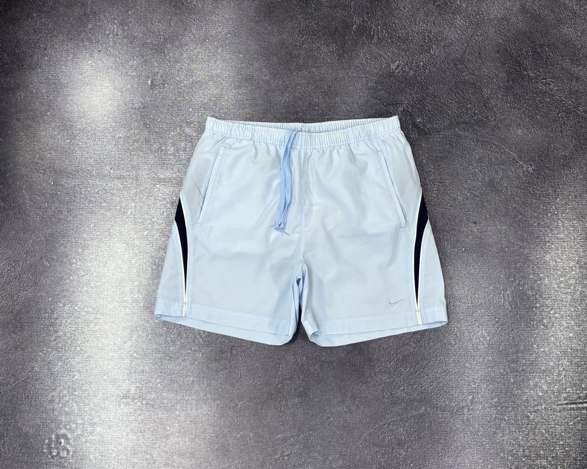 Nike Vintage Nike Y2K Swoosh Baby Blue Hype Shorts Size US 34 / EU 50 - 1 Thumbnail