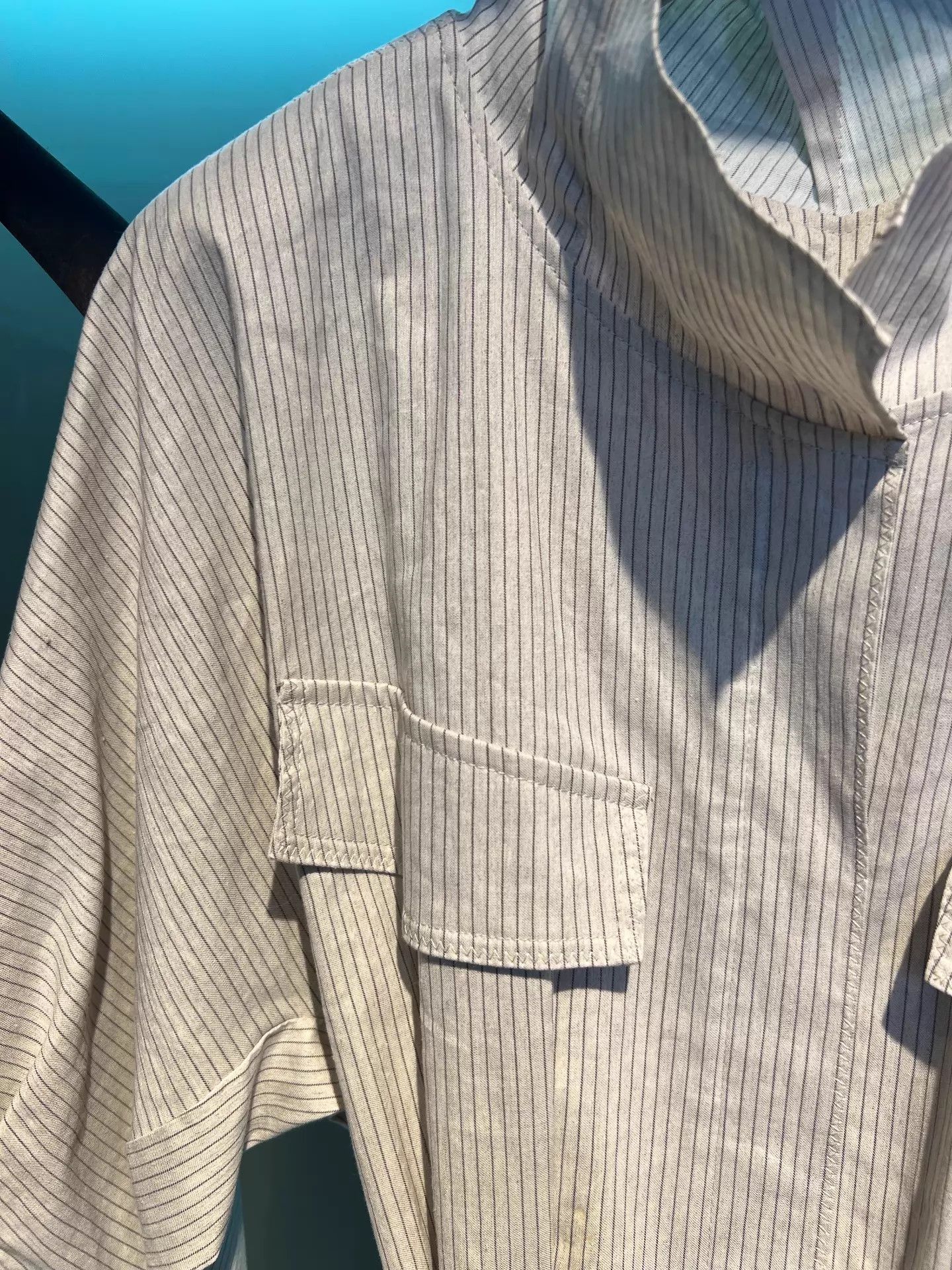 Other TIME ivory striped cotton-linen belted dress M Size M / US 6-8 / IT 42-44 - 3 Thumbnail
