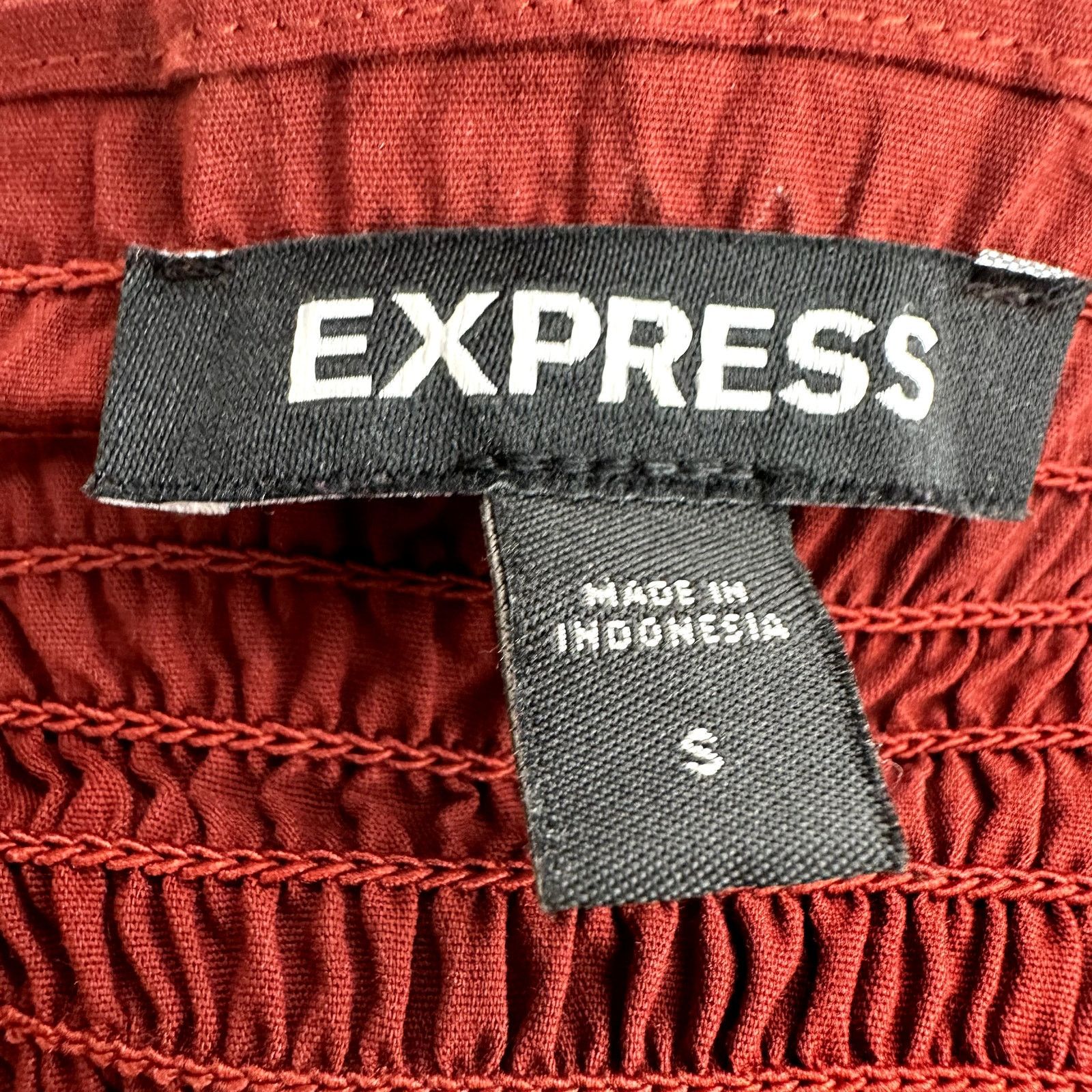Express Express Fitted Tie Strap Peplum Cami Smocked Ruffle Red S Size S / US 4 / IT 40 - 3 Thumbnail