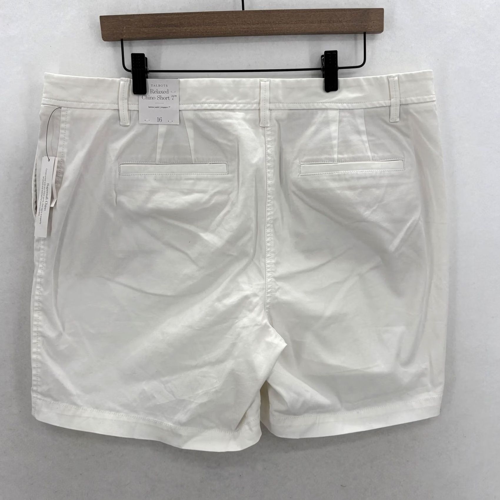 Talbots Talbots Relaxed Chino Shorts Womens 16 White Twill Supersoft Summer NWT Shorts Casual Cotton Spandex Size 38" / US 16 / IT 52 - 7 Thumbnail