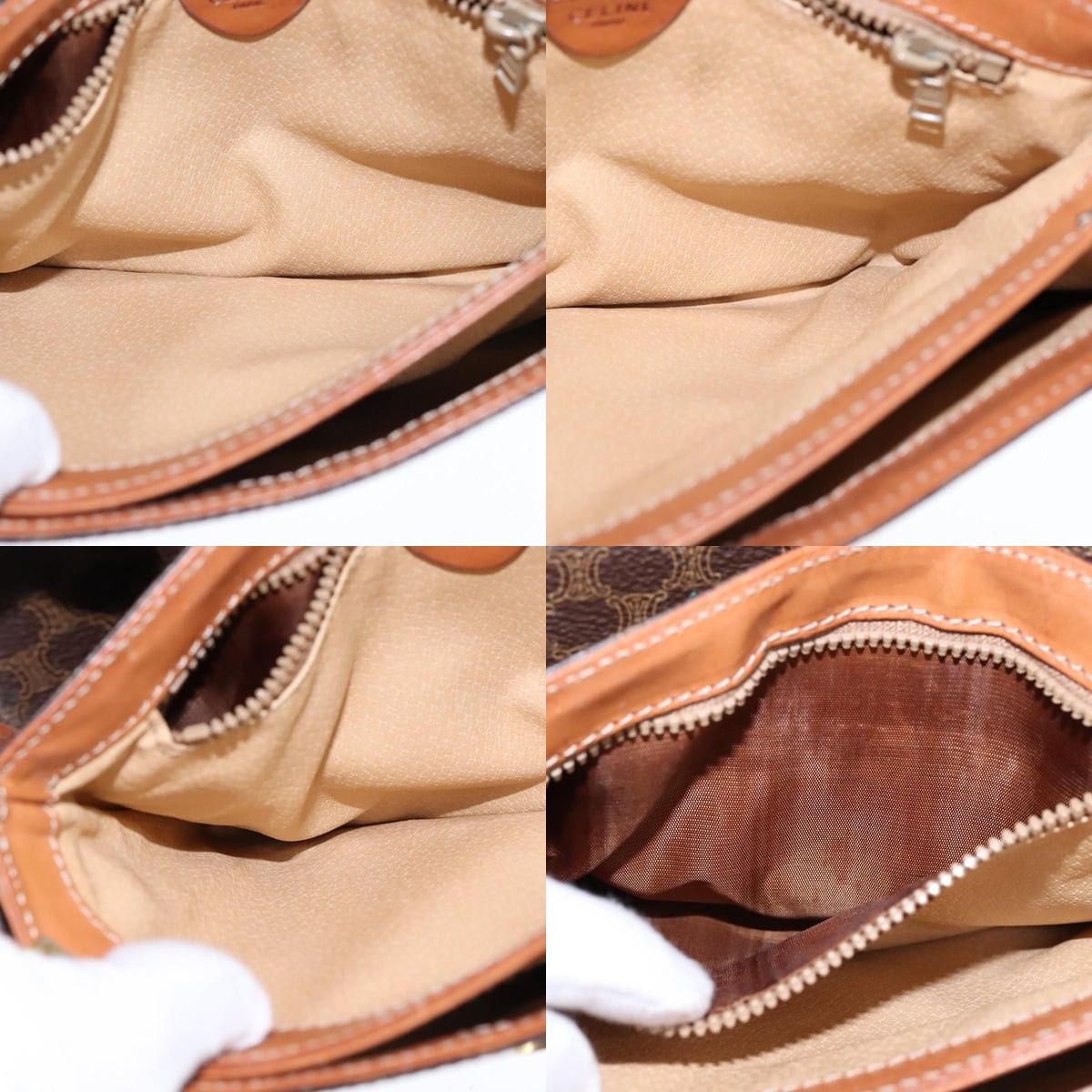 Celine CELINE Macadam Canvas Shoulder Bag Pvc Leather Brown Size ONE SIZE - 12 Thumbnail