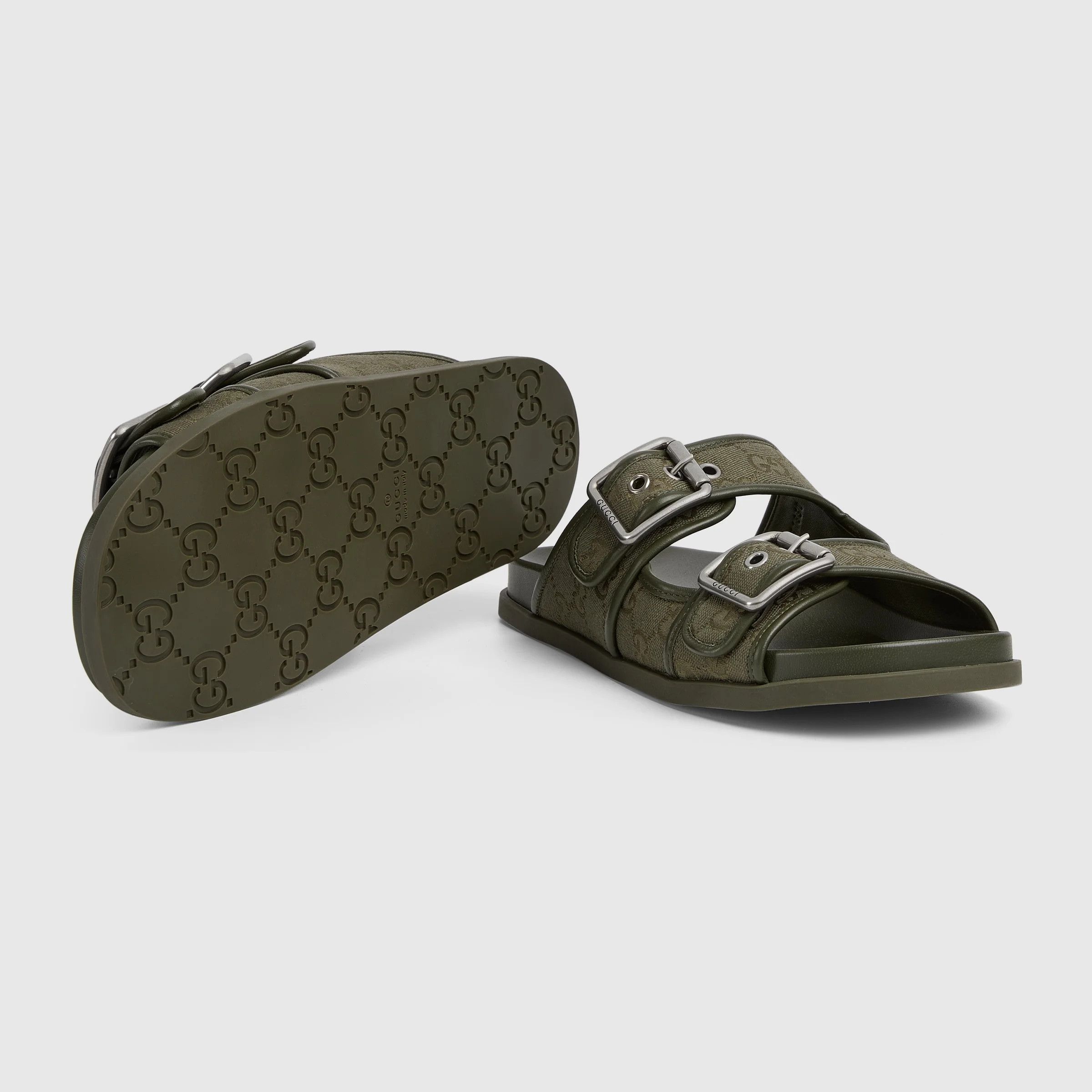 Gucci o1loc1c0326 831830 Men's Slide Sandals With Buckles Size US 10.5 / EU 43-44 - 3 Thumbnail