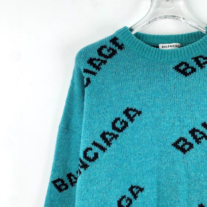 Other Balenciaga size 36 Blue logo monogrammed wool crew neck lo Size US XS / EU 42 / 0 - 3 Thumbnail