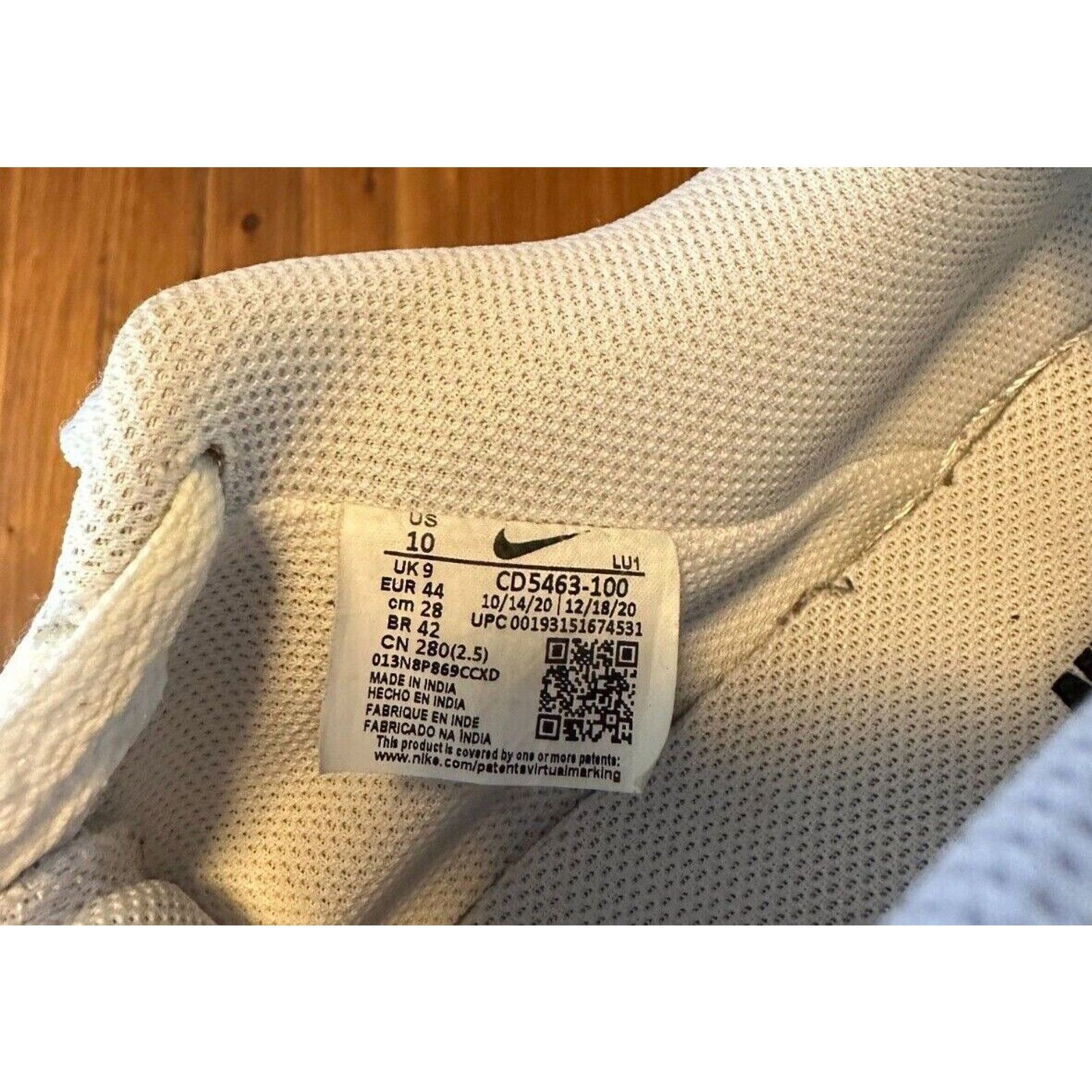 Nike Nike Court Vision Low Triple White 2019 - CD5463-100 Size10 Size US 10 / EU 43 - 3 Thumbnail