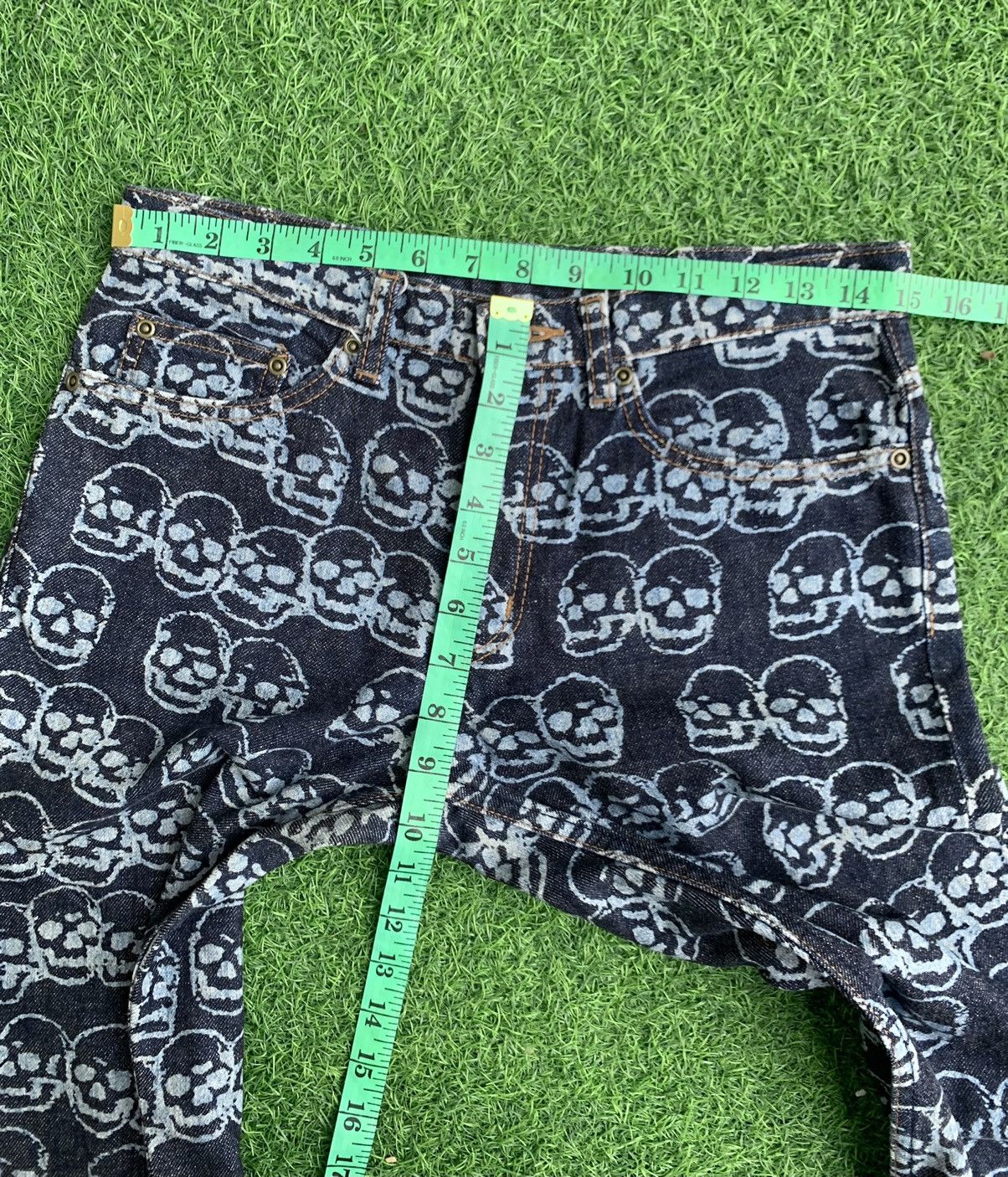 Hysteric Glamour 🔥Iconic 90s Vintage Hysteric Glamour Skull Head Over Printed Size US 29 - 20 Thumbnail