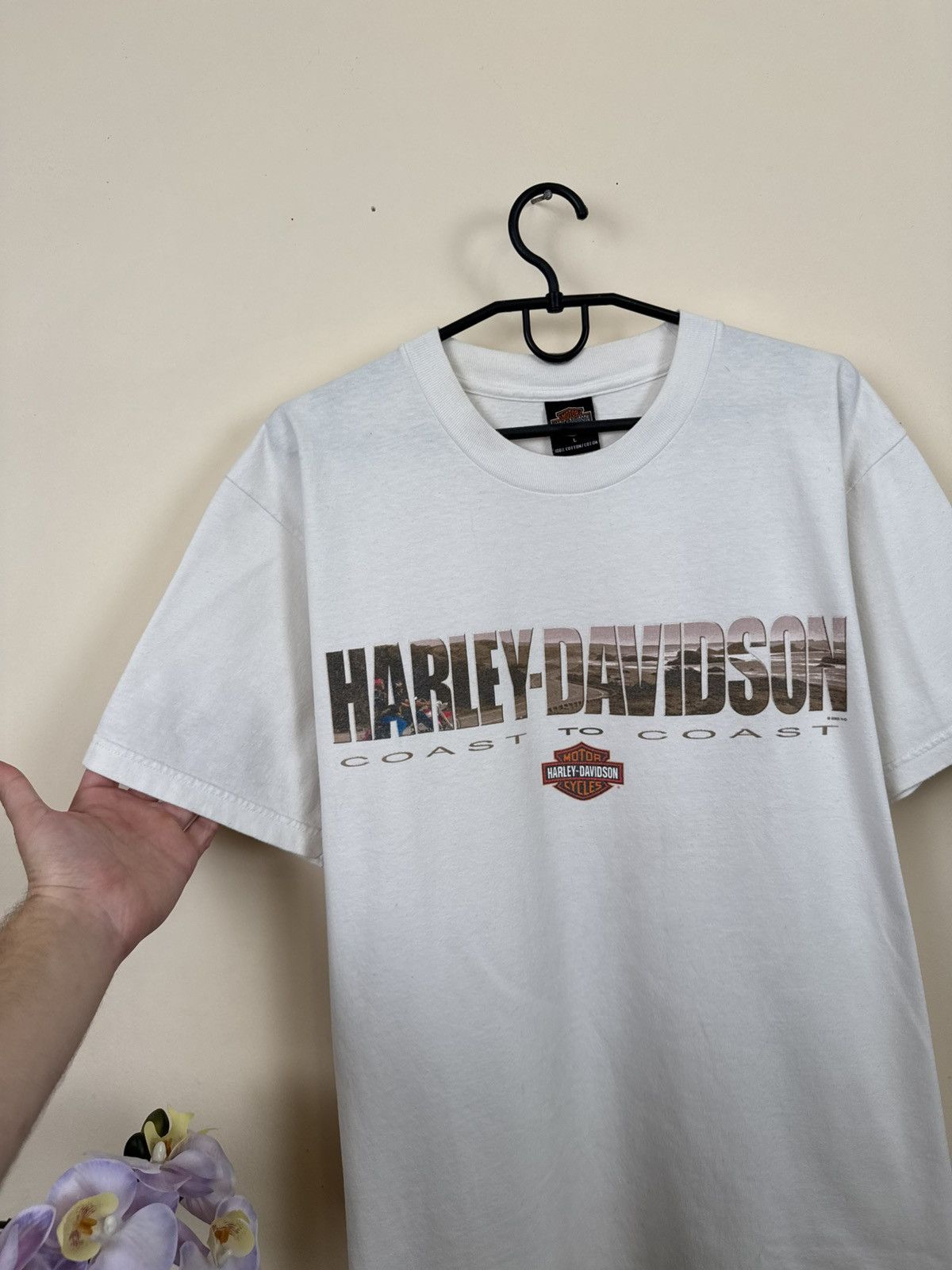 Harley Davidson Vintage Harley Davidson T shirt Biker USA White L Streetwear Size US XL / EU 56 / 4 - 9 Thumbnail