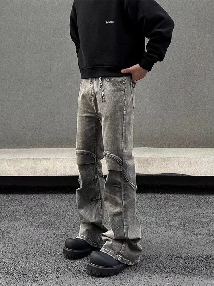 Other Vintage Gray Pleated Flare Jeans Size US 34 / EU 50 - 5 Thumbnail