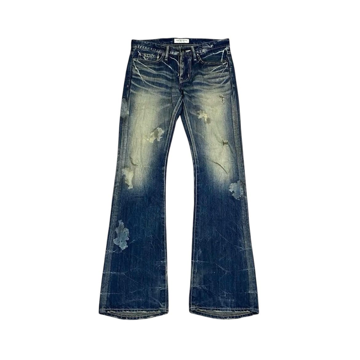 If Six Was Nine × Japanese Brand × Le Grande Bleu (L.G.B.) 2000s Vanquish Distressed Faded Bootcut Flared Jeans Y2k Lgb Size US 31 - 1 Thumbnail