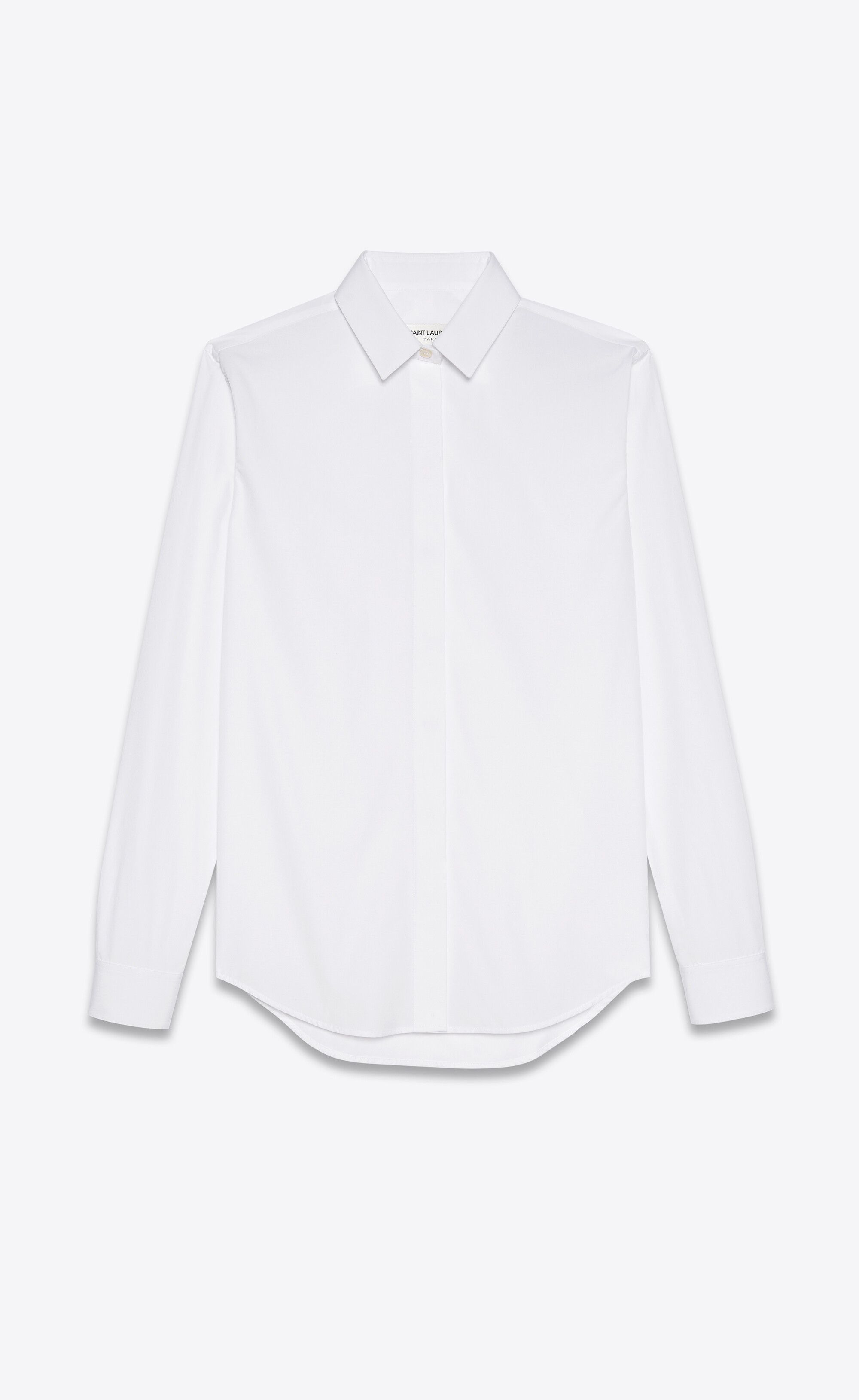 Saint Laurent Paris o1s1wg111224 Shirt in Cotton Poplin in White Size US L / EU 52-54 / 3 - 1 Thumbnail