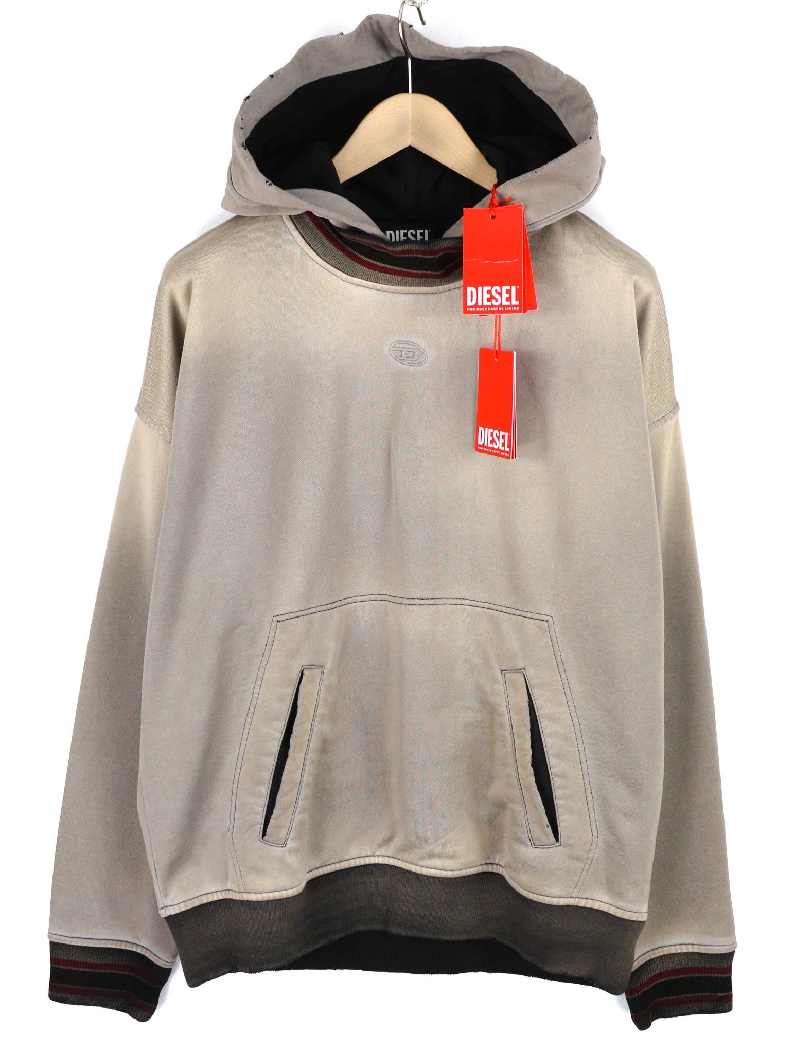 Diesel S-NEKKI L Washed Kangaroo Pocket Hoodie 40374 Size US L / EU 52-54 / 3 - 1 Thumbnail