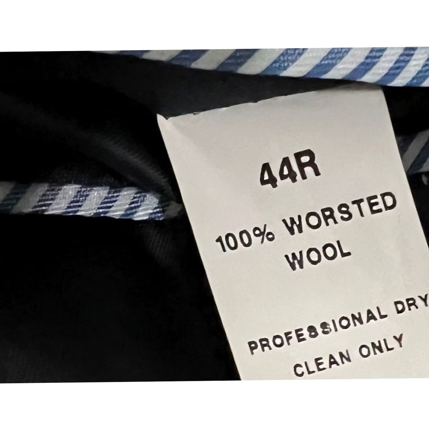 Tommy Hilfiger Tommy Hilfiger Blazer Mens 44R Blue Worsted Wool Windowpane Two Button Sport Coat Jacket Front Two-Button Blazer Mens Regular Size 44 Blue Size 44R - 8 Thumbnail
