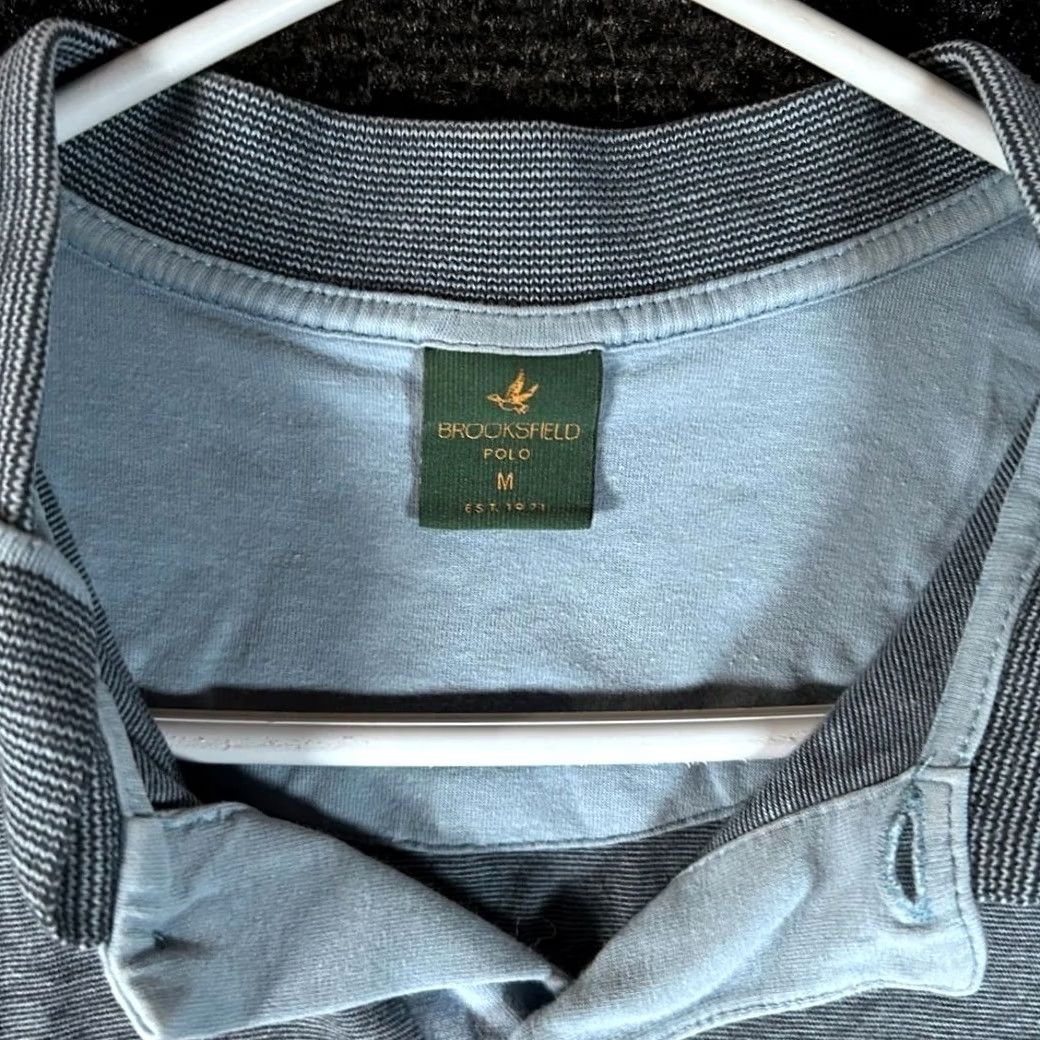 Brooksfield Brooksfield Polo Shirt Men's Medium Blue Short Sleeve Collared Casual Size US M / EU 48-50 / 2 - 2 Thumbnail