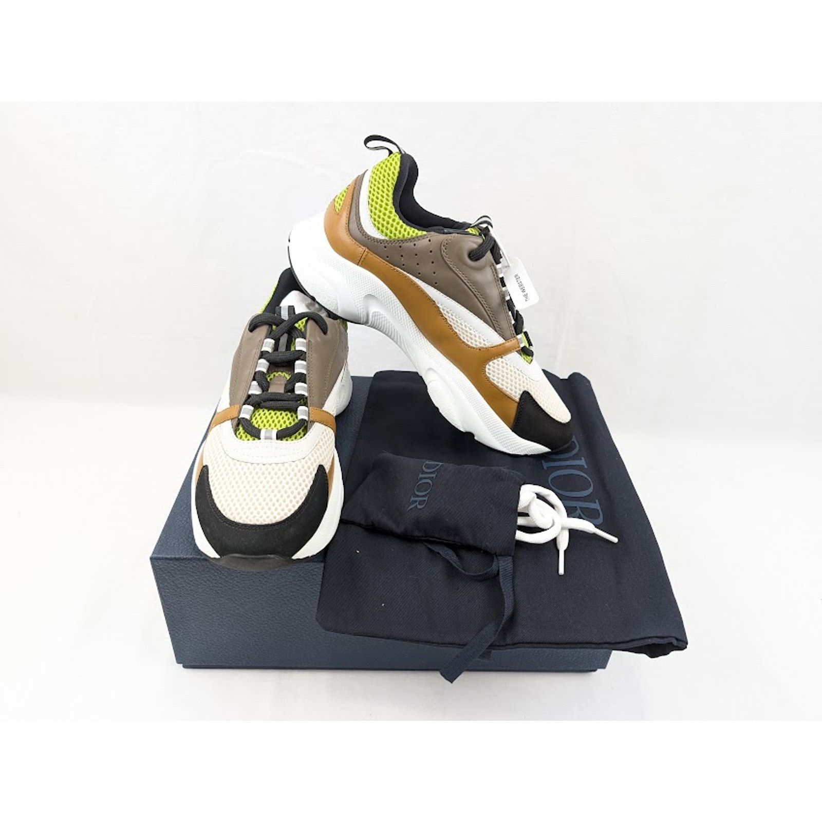 Dior o1rshd1 B22 Calf Mesh Sneakers in Brown/Kaki 47 Size US 14 / EU 47 - 19 Thumbnail