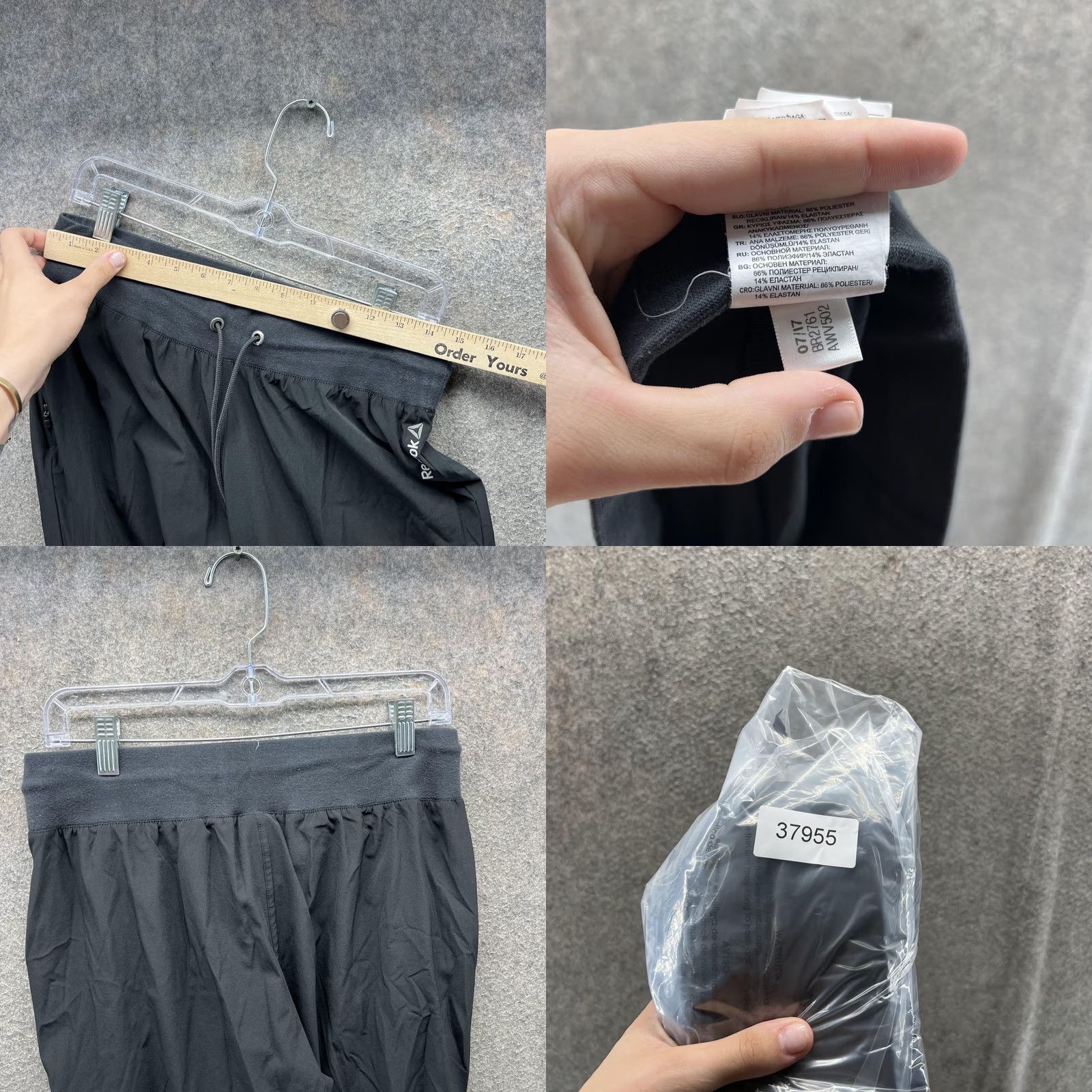 Reebok Reebok Jogger Pants Womens Medium Black Athletic Training Cuffed Ankle BR2761 Size 32" / US 10 / IT 46 - 8 Thumbnail