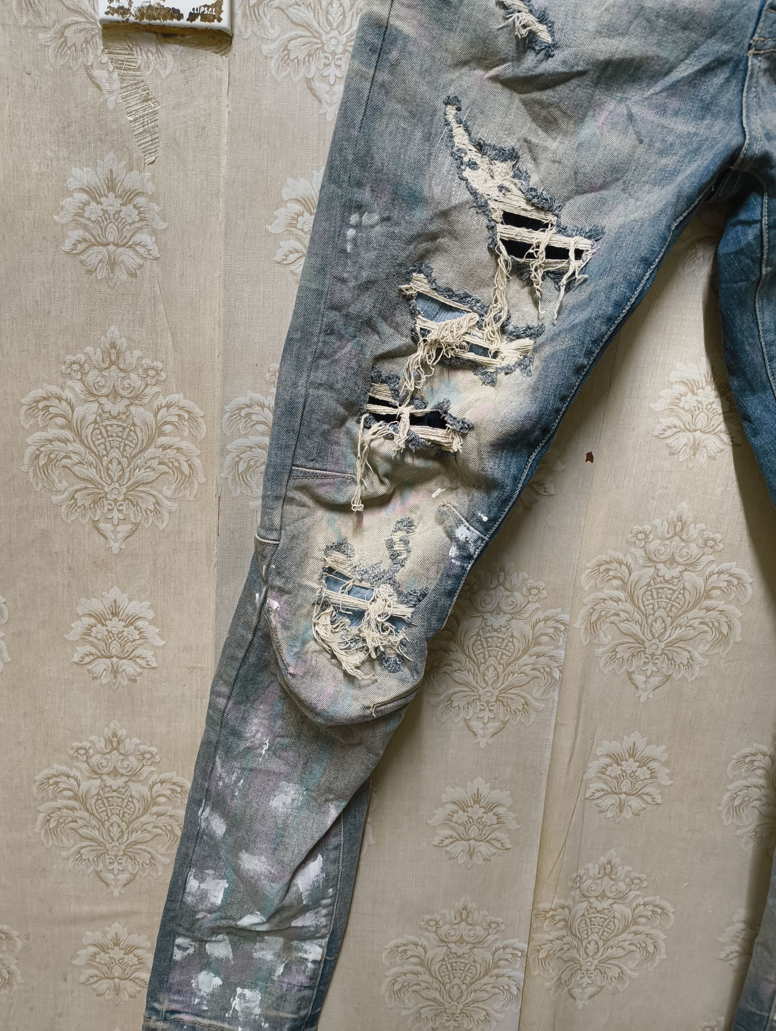 Japanese Brand klaud 9 Jeans distressed avant garde Skinny Size US 33 - 6 Thumbnail