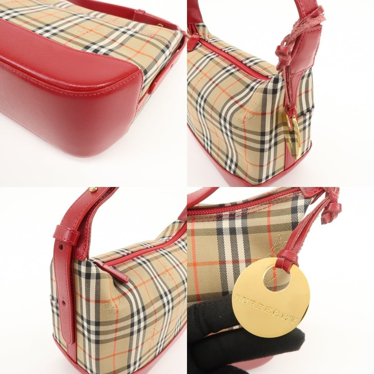 Burberry Burberry Nova Check Canvas & Leather Shoulder Bag Beige Size ONE SIZE - 5 Thumbnail