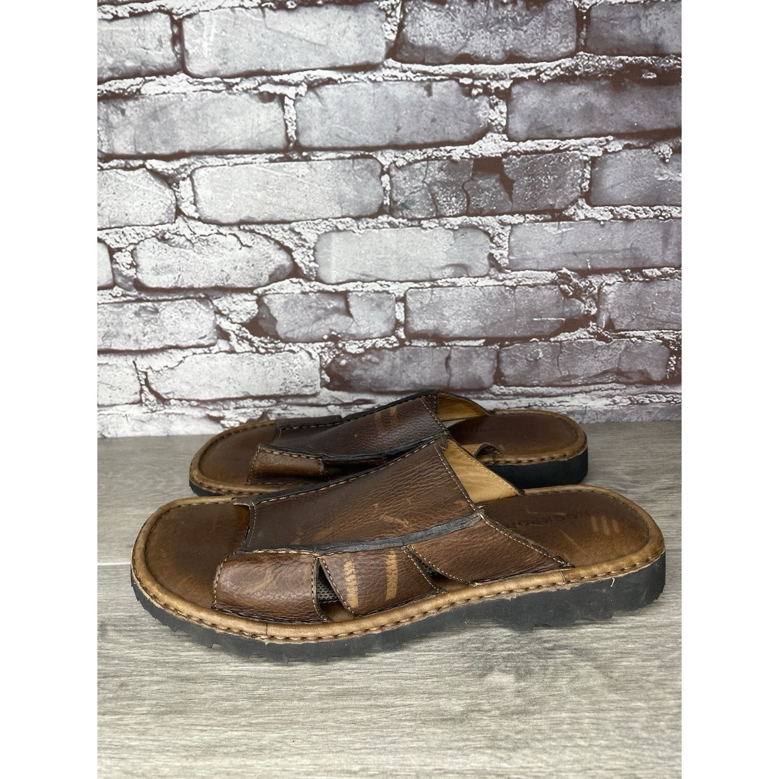 Rockport Rockport Brown Leather Cushion Open Toe Casual Slides Sandal Size US 11 / EU 44 - 1 Thumbnail