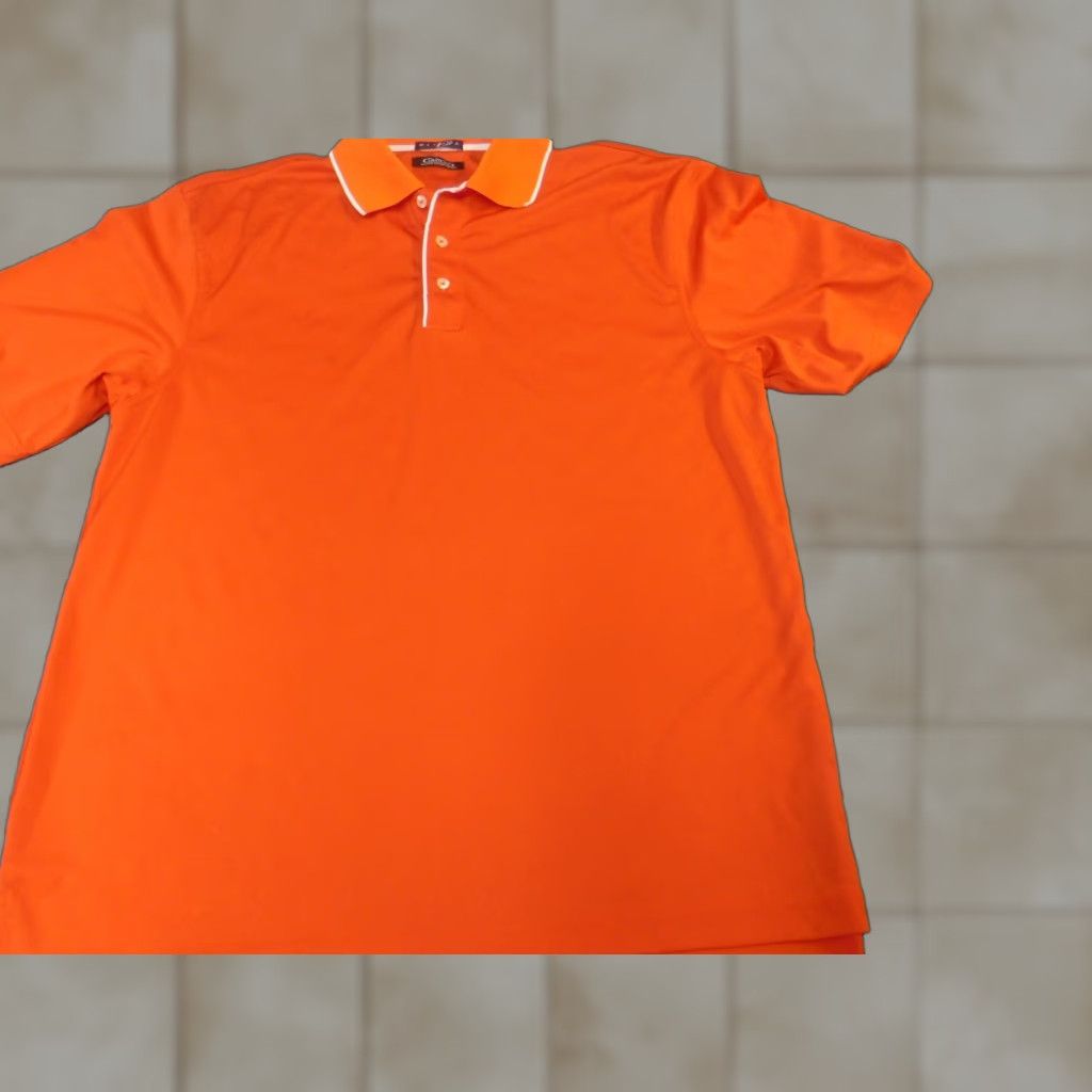 Vintage Divots Polo Shirt Mens Large Orange Golf Button Collared Short Sleeve Regular Cotton Polyester Logo Vintage: No Size US L / EU 52-54 / 3 - 1 Thumbnail