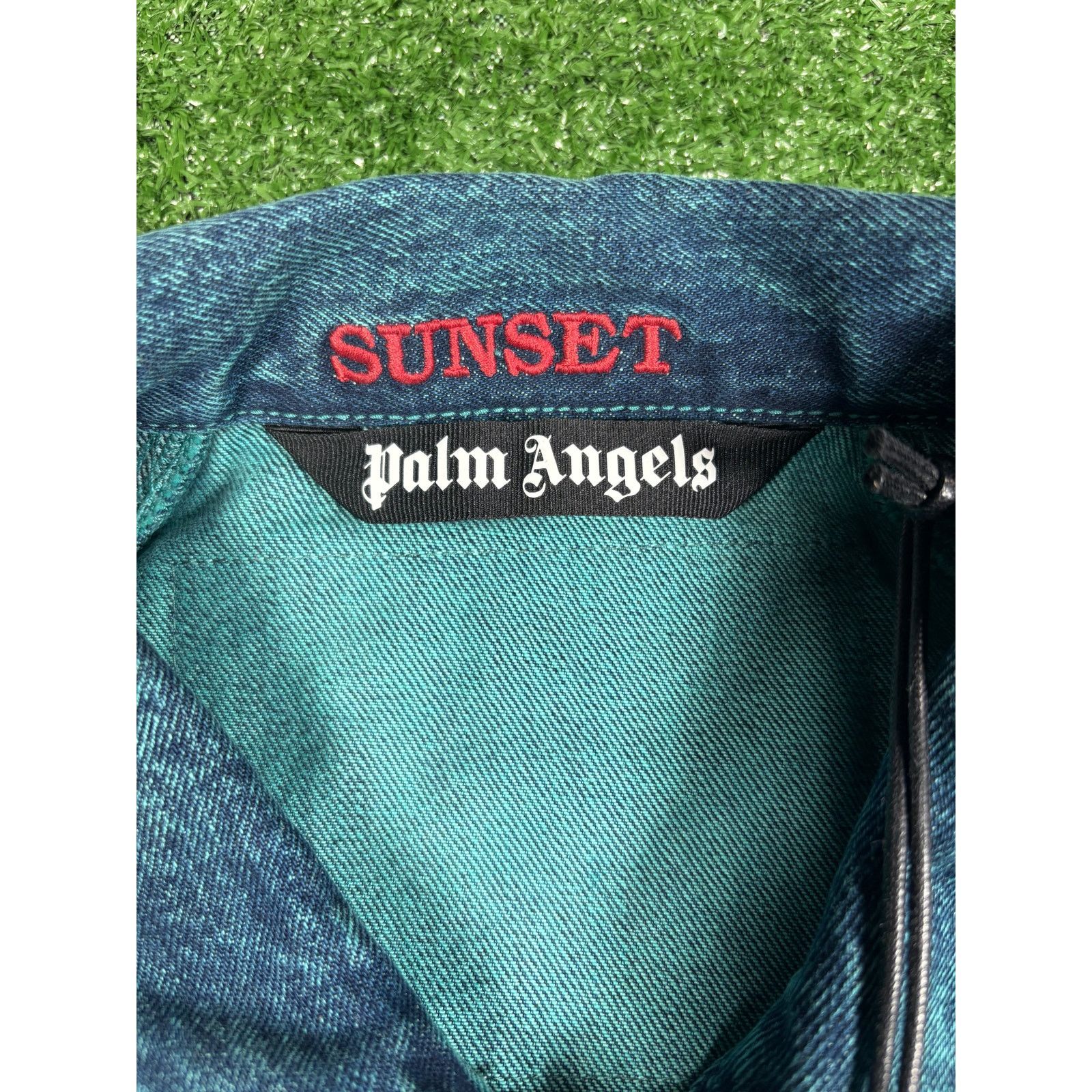 Palm Angels Palm Angels Light Wash Sunset Loose Denim Jacket Size Medium Size US M / EU 48-50 / 2 - 4 Thumbnail