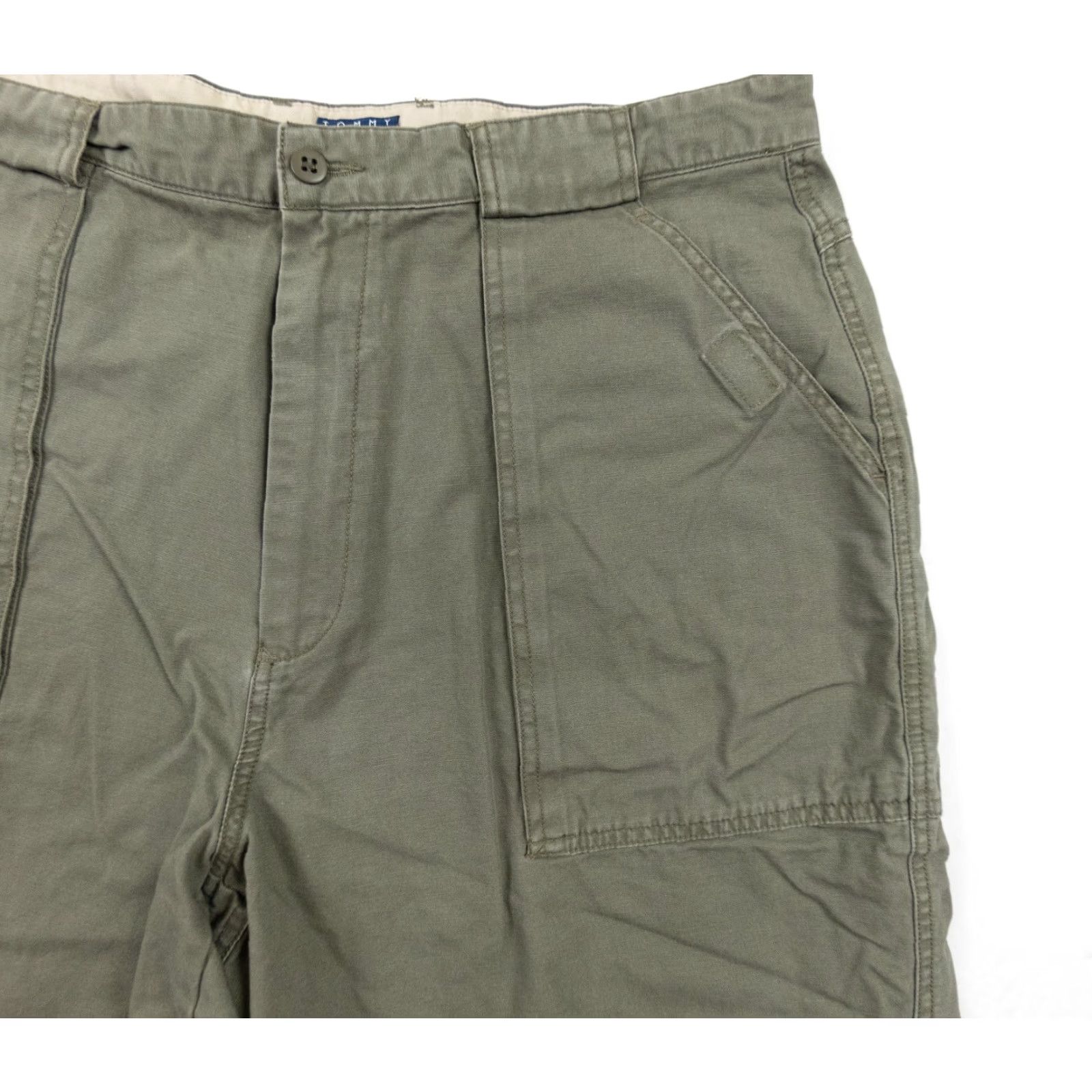 Tommy Hilfiger VINTAGE Tommy Hilfiger Shorts Mens 36 Chino Flat Front 9in Inseam Green 90s Casual Preppy Logo Mens Size US 36 / EU 52 - 2 Thumbnail