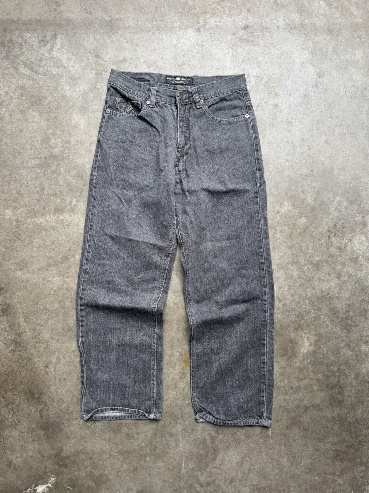Ecko Unltd. × Vintage Vintage 90’s/Y2K Ecko Unltd. Baggy Skater Denim Embroidered Size US 30 / EU 46 - 4 Thumbnail