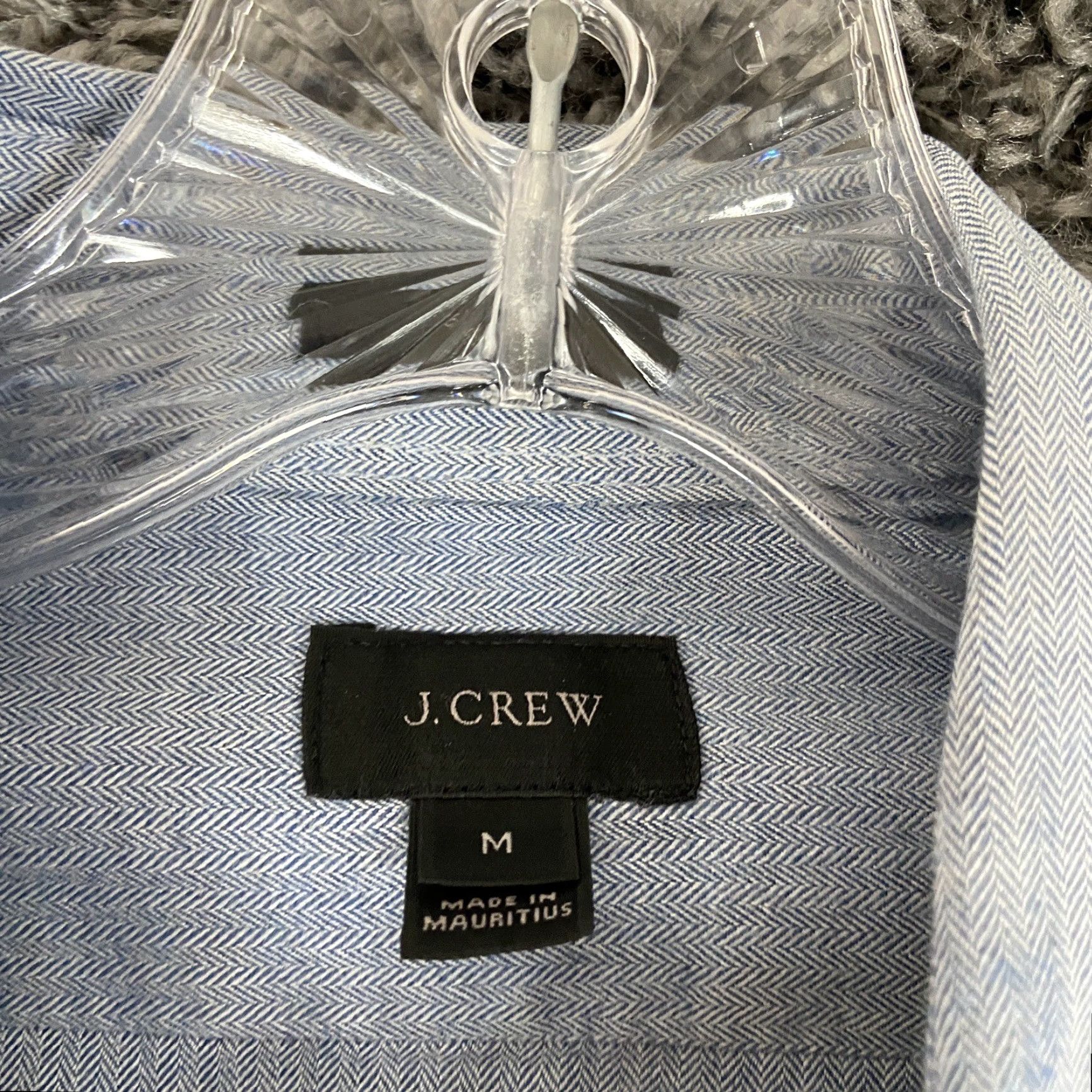 J.Crew VINTAGE J.CREW Shirt Men's M Blue Long Sleeve Button-Up Cotton Pocket Detail Hole (Note: pocket bottom missing) Size US M / EU 48-50 / 2 - 6 Thumbnail