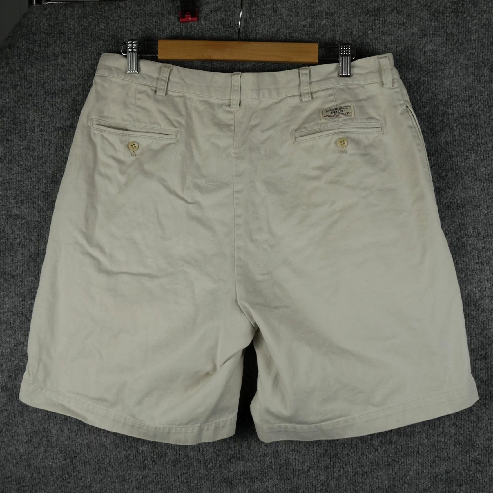 Polo Ralph Lauren Polo Ralph Lauren Shorts Mens 36 Beige Tyler Pleated Chino Classic Cotton Casual Shirt, Shorts, Pants, Denim, Beige, 36, Mens Size US M / EU 48-50 / 2 - 3 Thumbnail