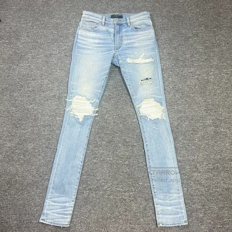 Amiri Amiri Size 30 Classic OG old white leather stitching blue c Size US 30 / EU 46 - 1 Thumbnail