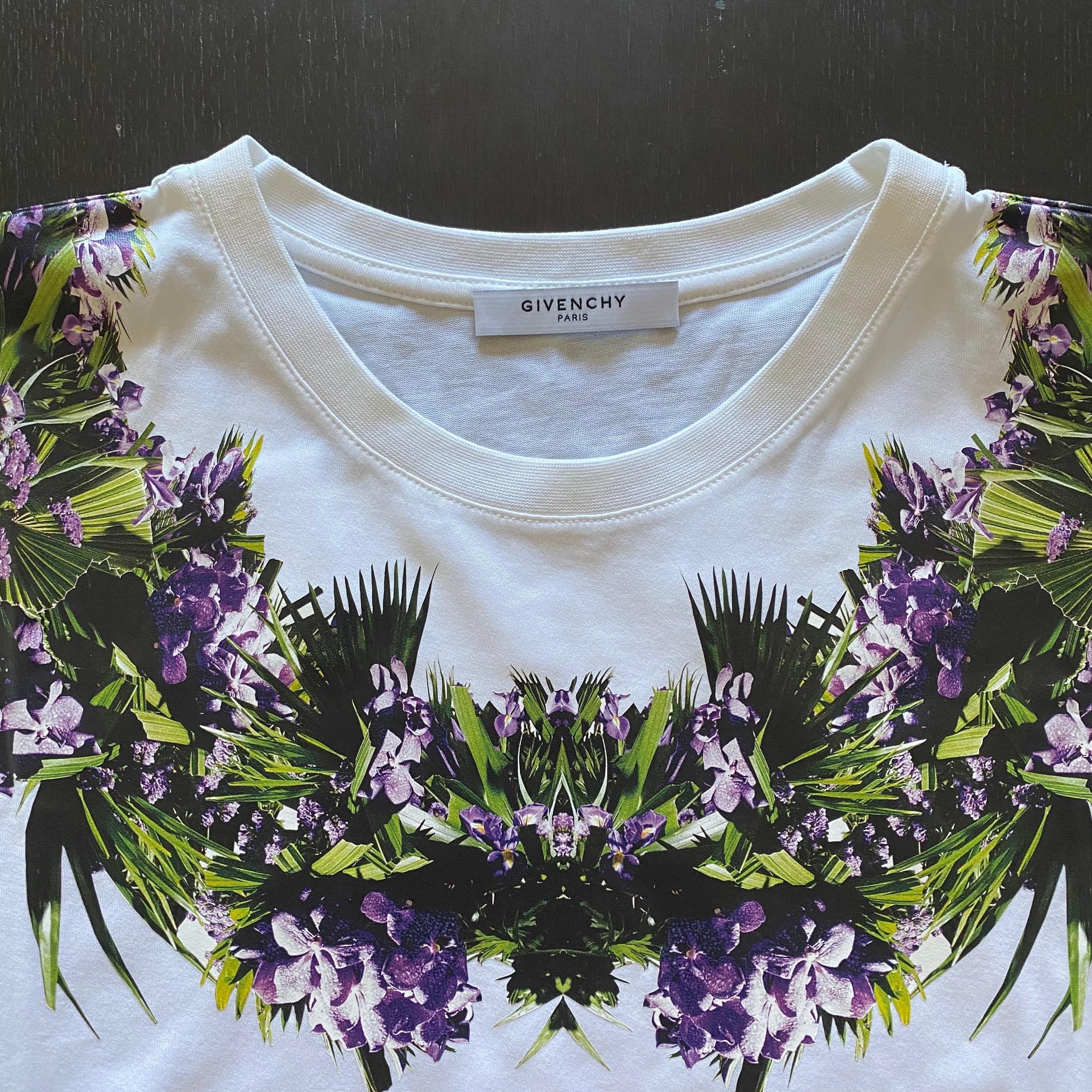 Givenchy 1 of 1 White Seamless Floral Collar Oversized T-Shirt Size L / US 10 / IT 46 - 2 Thumbnail