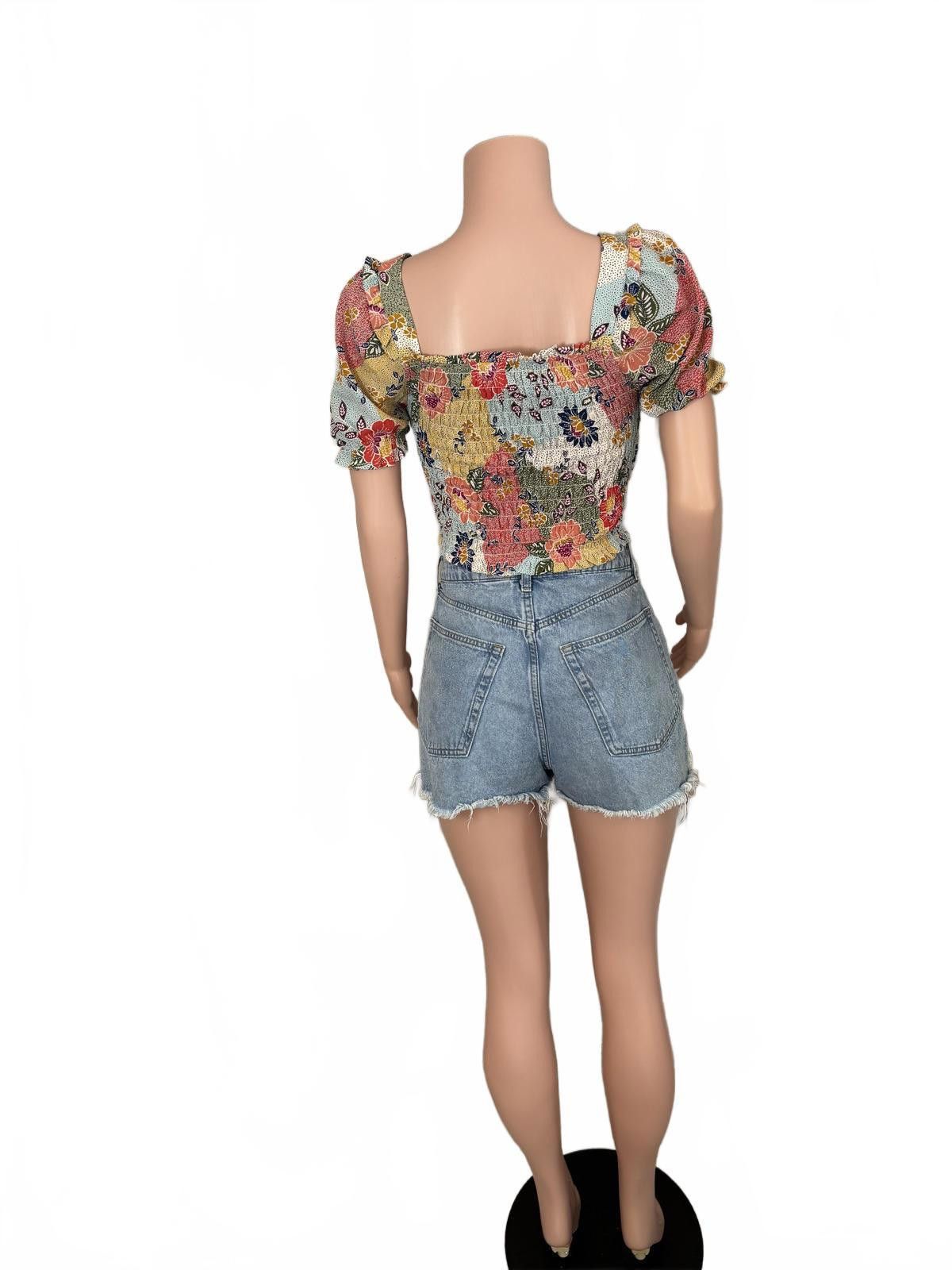 Divided High Rise Denim Shorts Cutoff/ Festival Boho Summer 8 Size 30" / US 8 / IT 44 - 4 Thumbnail