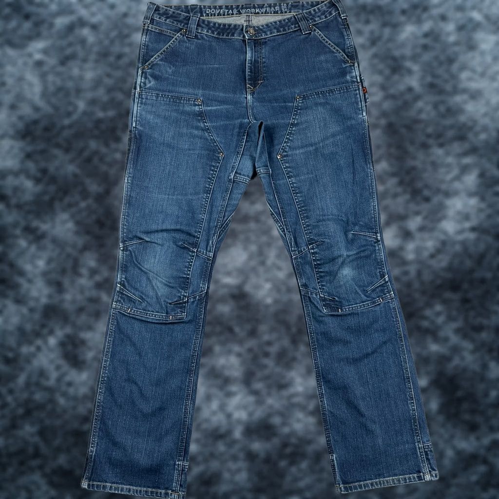 Vintage Dovetail Workwear Womens Jeans Britt Utility Double Knee Stretch Denim 18 Blue Size 40" / US 18 - 1 Thumbnail