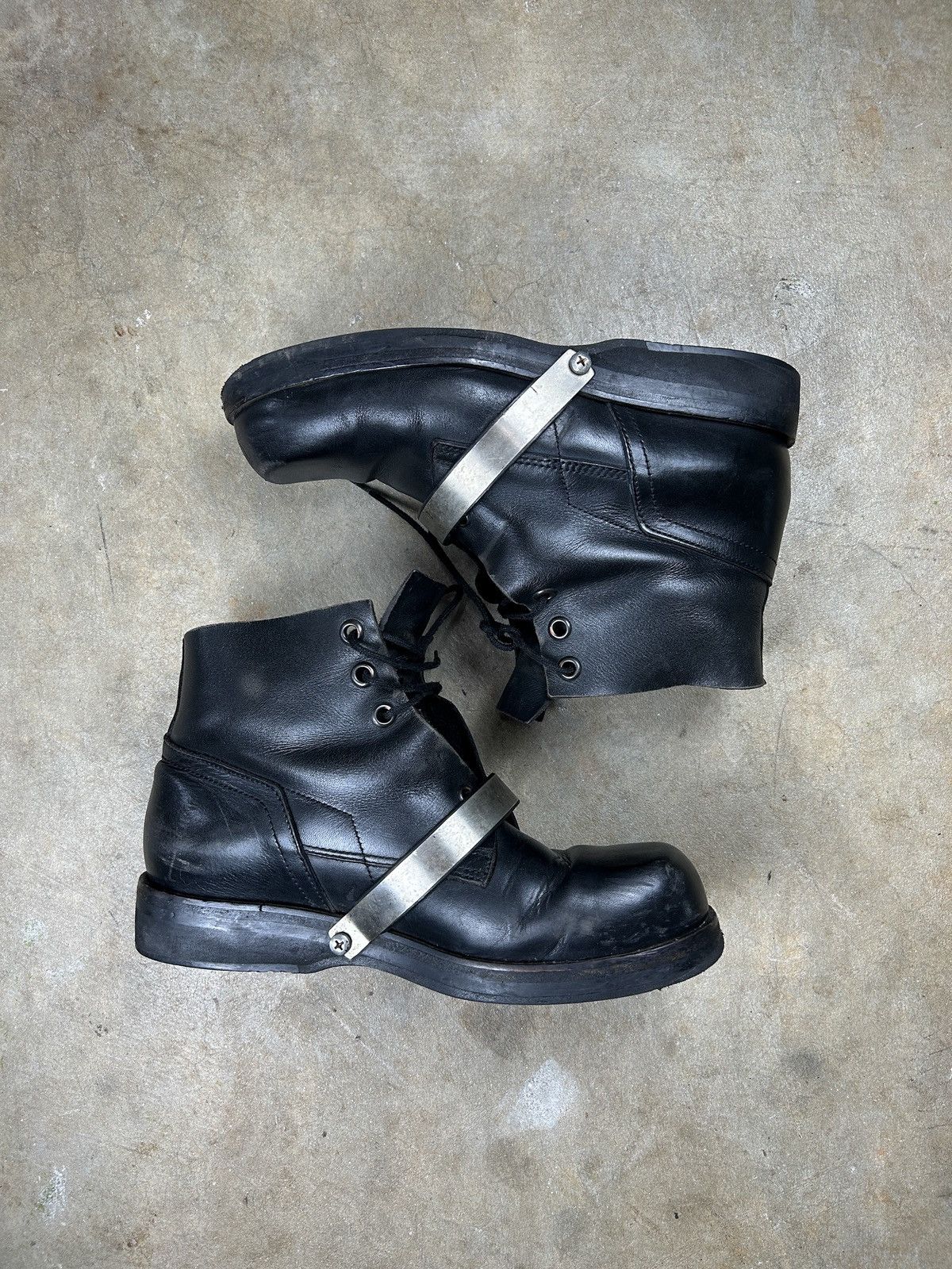 Dirk Bikkembergs SS96 metal strap leather boots