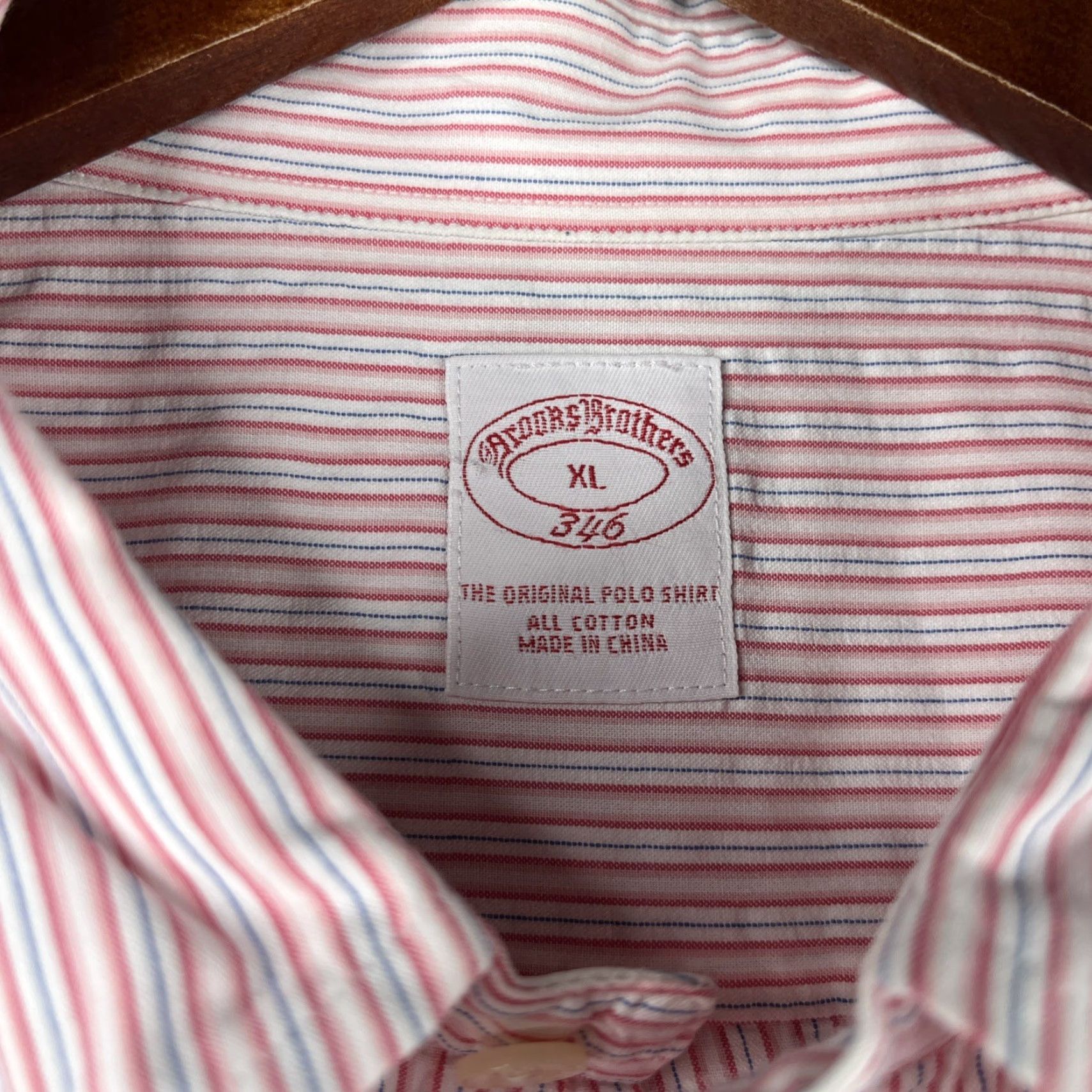 Brooks Brothers Brooks Brothers 346 Shirt XL Pink Striped Button-Up Long Sleeve Mens Size US XL / EU 56 / 4 - 5 Thumbnail