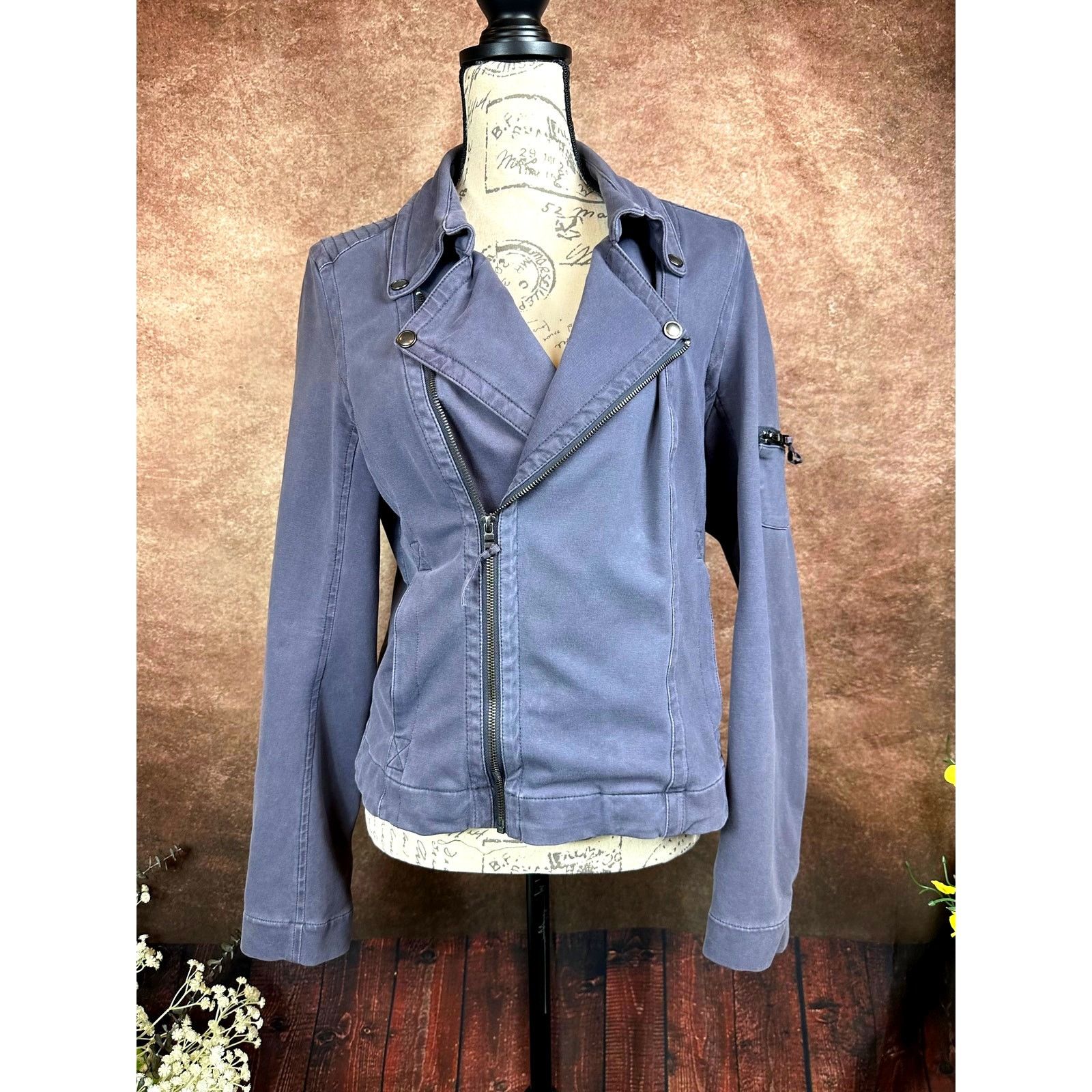 Other Peyton Jensen Moto Jacket with Zippers- Grey - size L Size L / US 10 / IT 46 - 2 Thumbnail