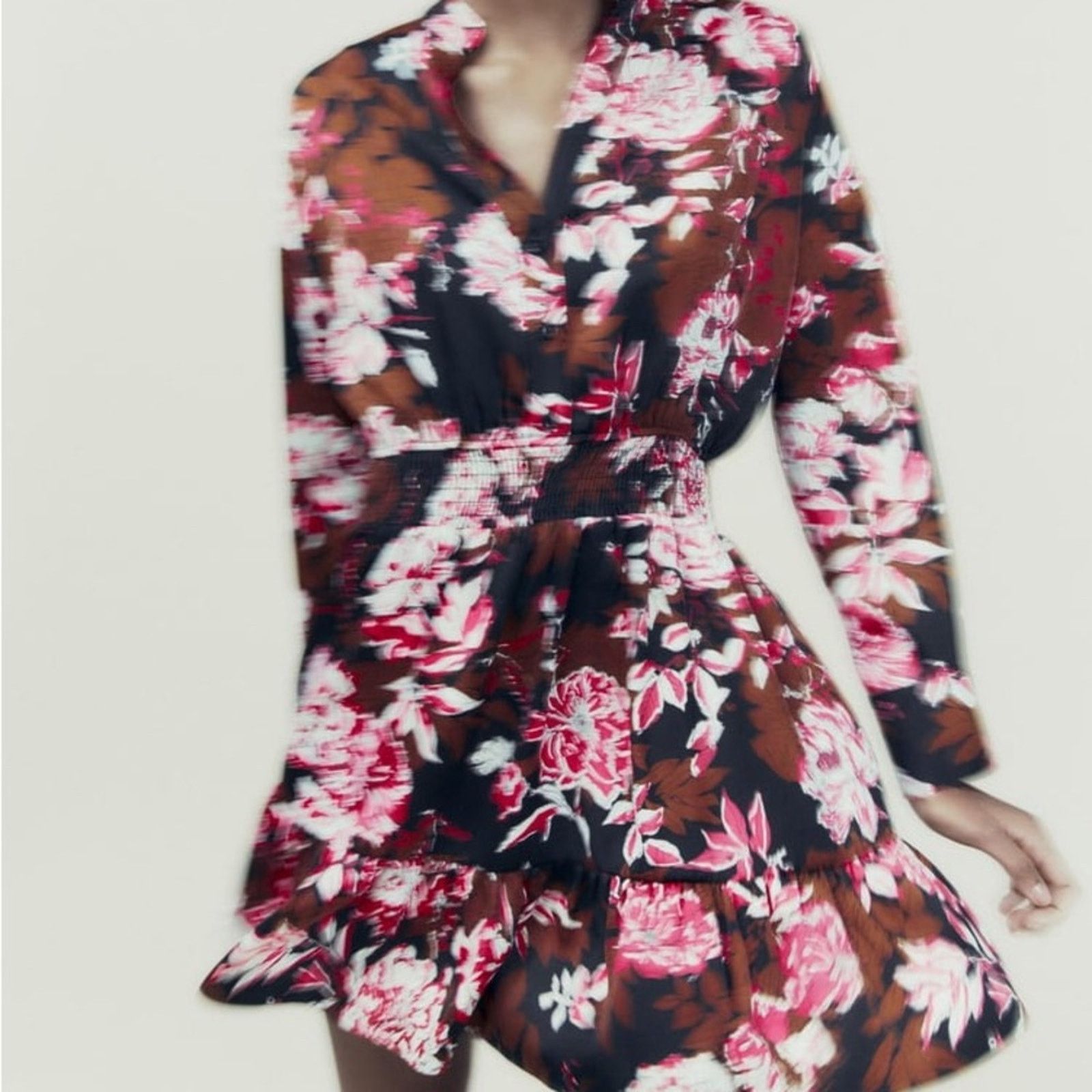 Zara ZARA PRINTED MINI DRESS MULTICOLORED Size L / US 10 / IT 46 - 5 Thumbnail