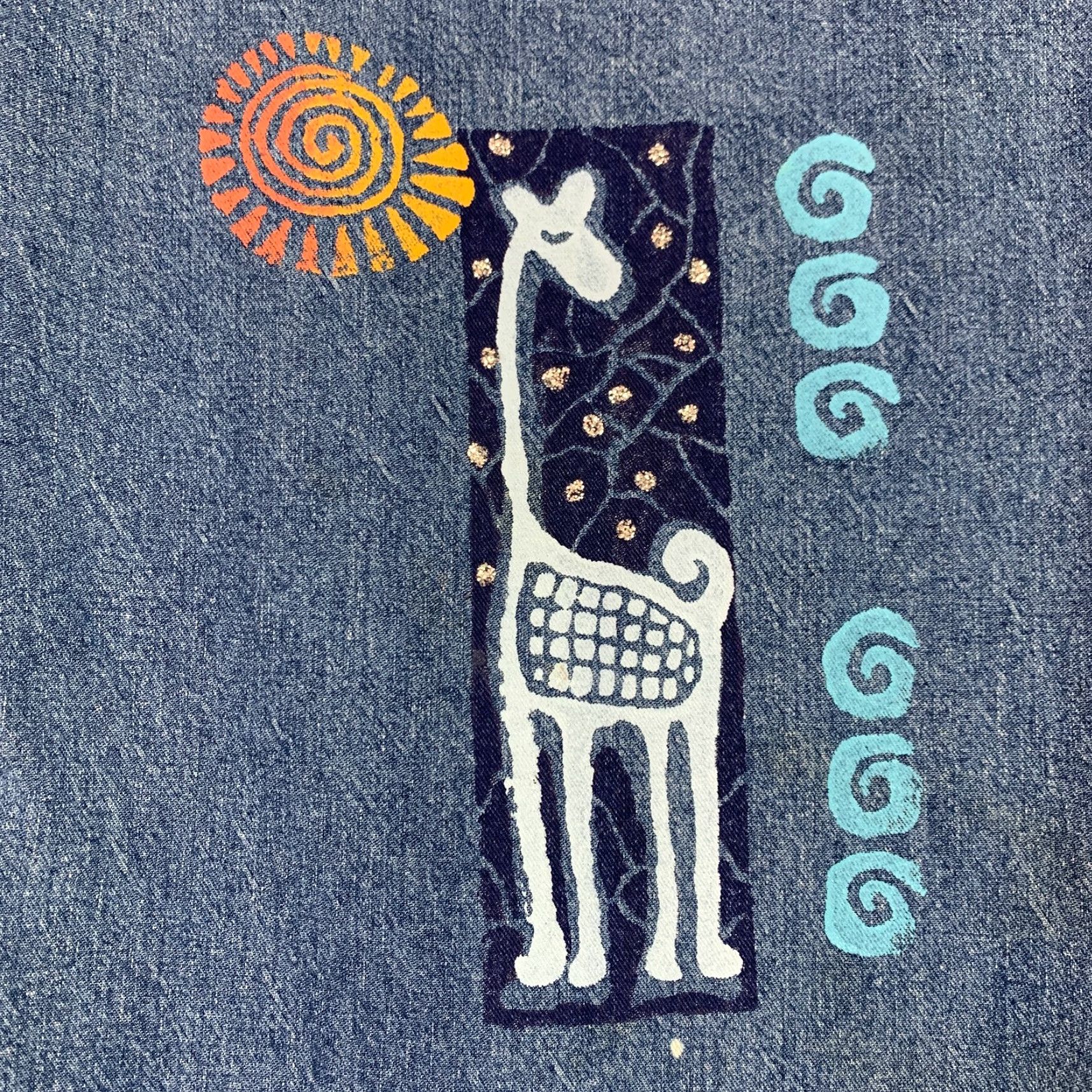 Melissa Melissa Molaire Safari Giraffe Art To Wear Embroidered Denim Dress XL Women Long Blue Cotton Denim Embroidered Dress 90s (If applicable) Mens/Womens Size XL / US 12-14 / IT 48-50 - 3 Thumbnail
