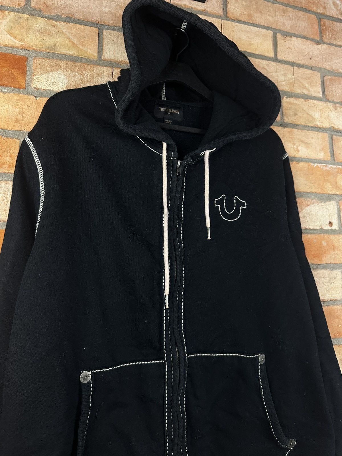 True Religion × Vintage Vintage True Religion Black Zip Hoodie Size XXL Size US XXL / EU 58 / 5 - 3 Thumbnail