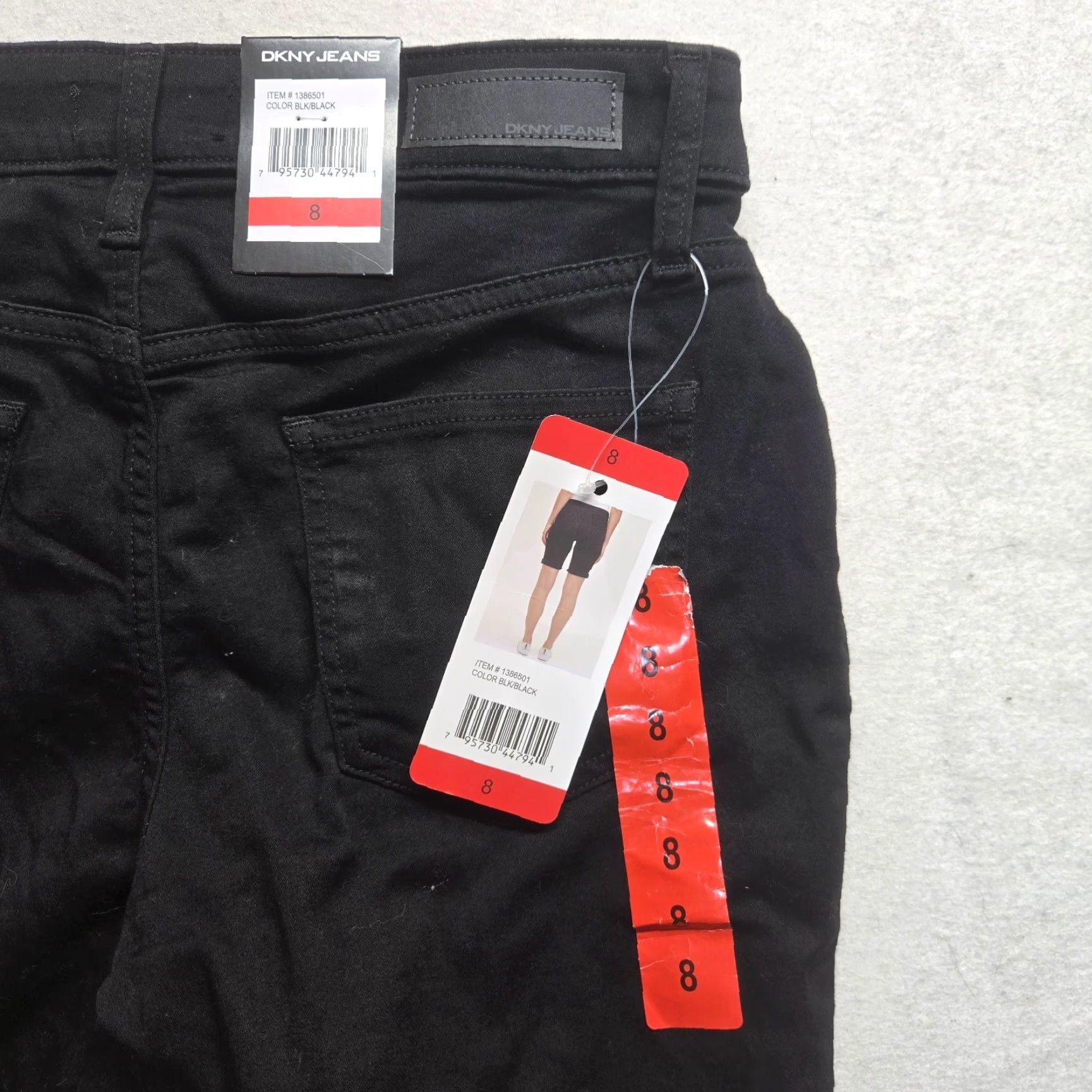 DKNY DKNY Jeans Black Denim Hi Rise Bermuda Shorts Womens S Small Regular 5-Pocket Logo Patch Back Solid Inseam 8in Cotton Blend Denim Summer Casual So on Size 28" / US 6 / IT 42 - 2 Thumbnail