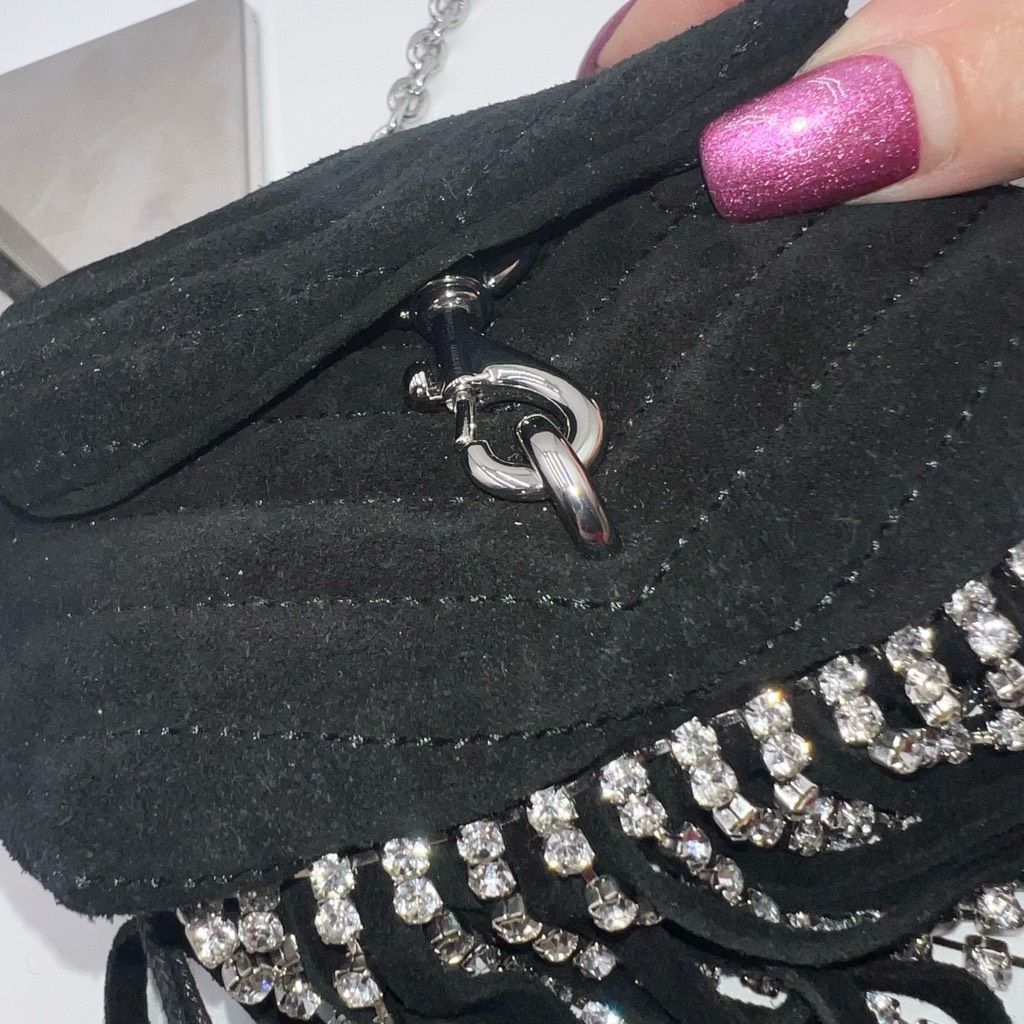 Rebecca Minkoff Rebecca Minkoff Edie Micro Suede Crystal Fringe Crossbody Ba Size ONE SIZE - 5 Thumbnail