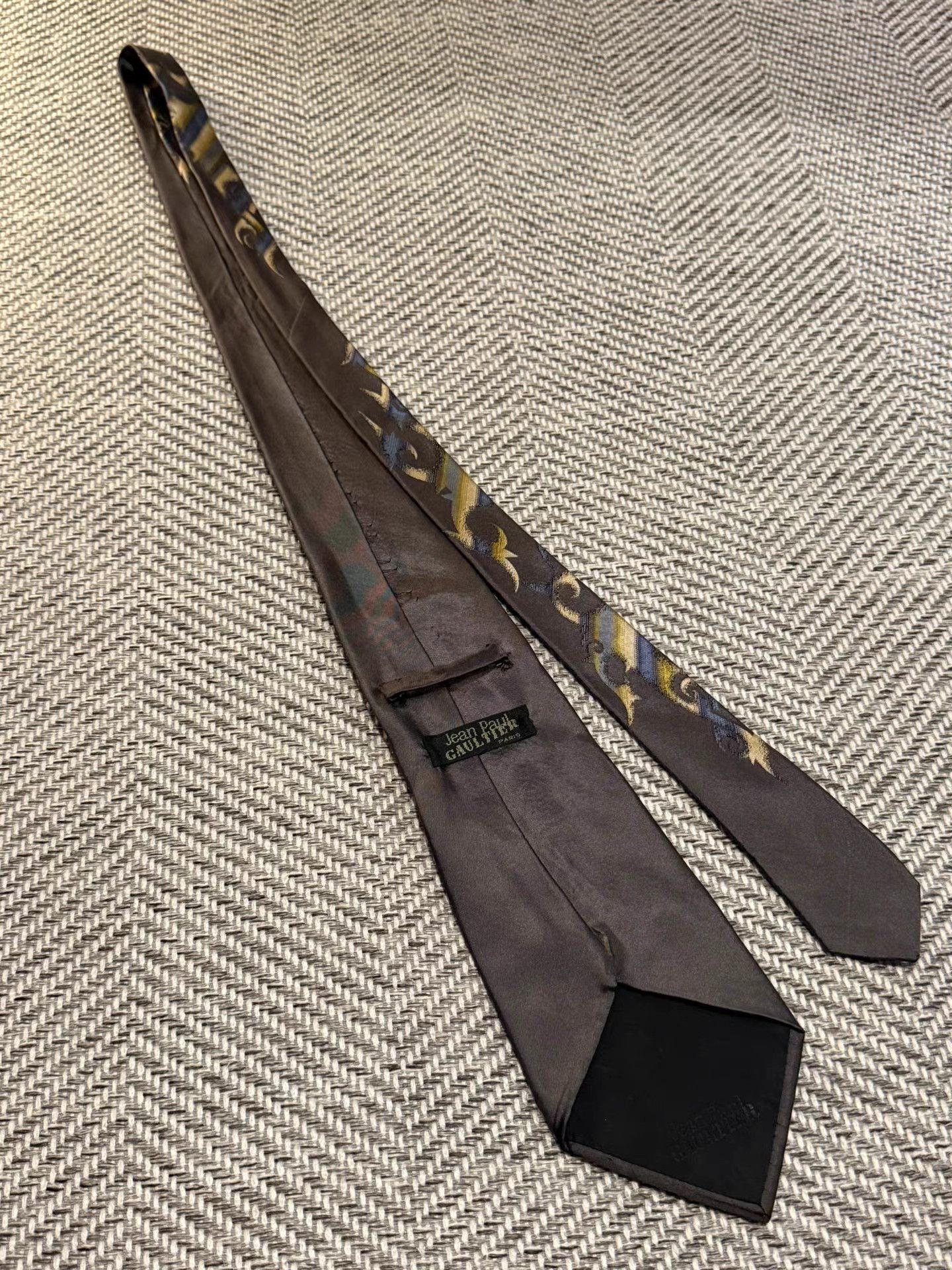 Jean Paul Gaultier Jean Paul Gaultier Gothic Letter Jacquard Tie K24 Size ONE SIZE - 4 Thumbnail
