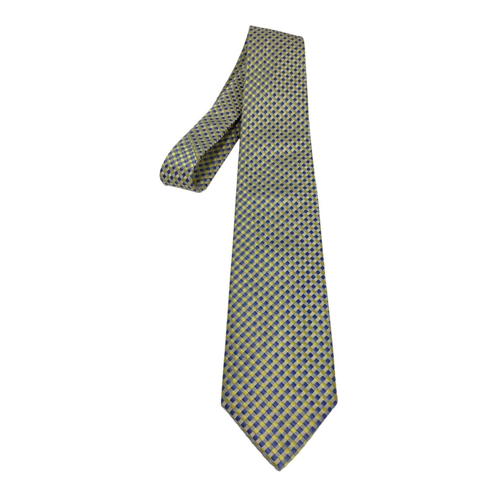 Charles Tyrwhitt CHARLES TYRWHITT YELLOW PLaids & Cheks Silk Tie Hand Made In Size ONE SIZE - 6 Thumbnail
