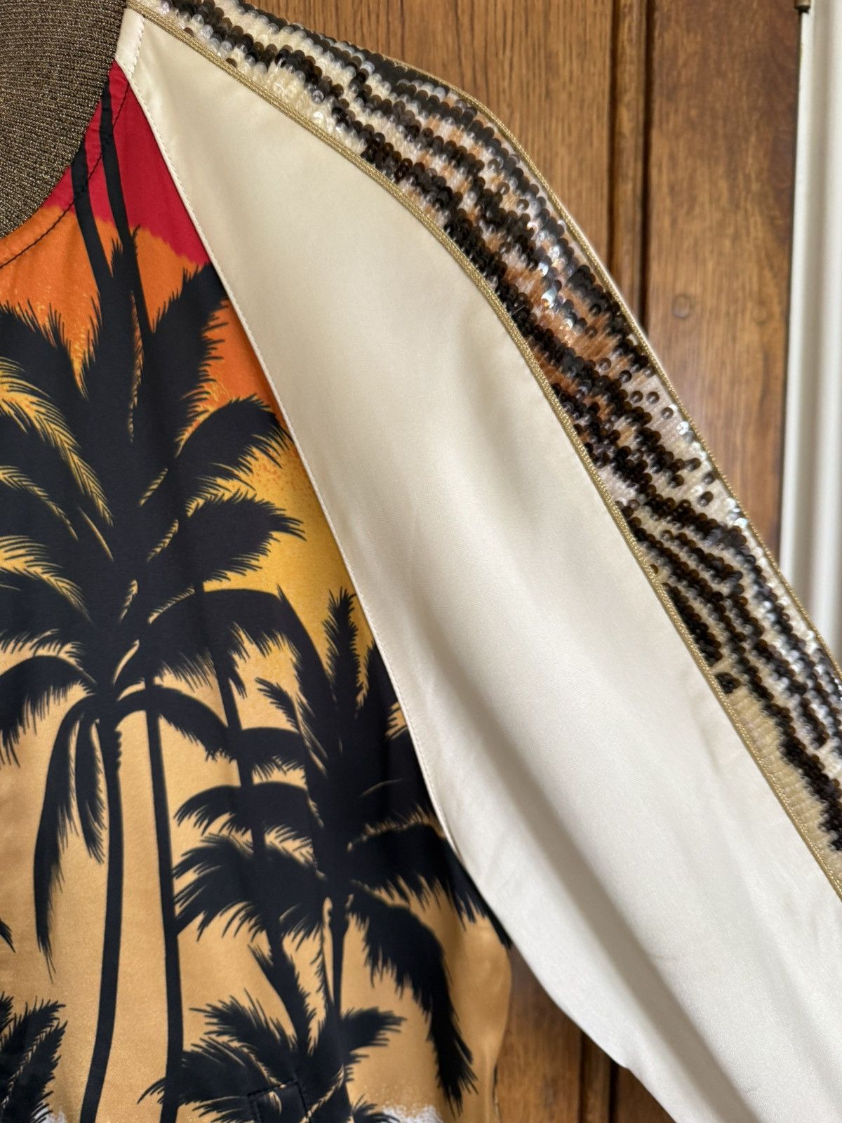 Hedi Slimane × Saint Laurent Paris SS16 Iconic Saint Laurent palm tree runway sequin teddy 42 Size US S / EU 44-46 / 1 - 19 Thumbnail